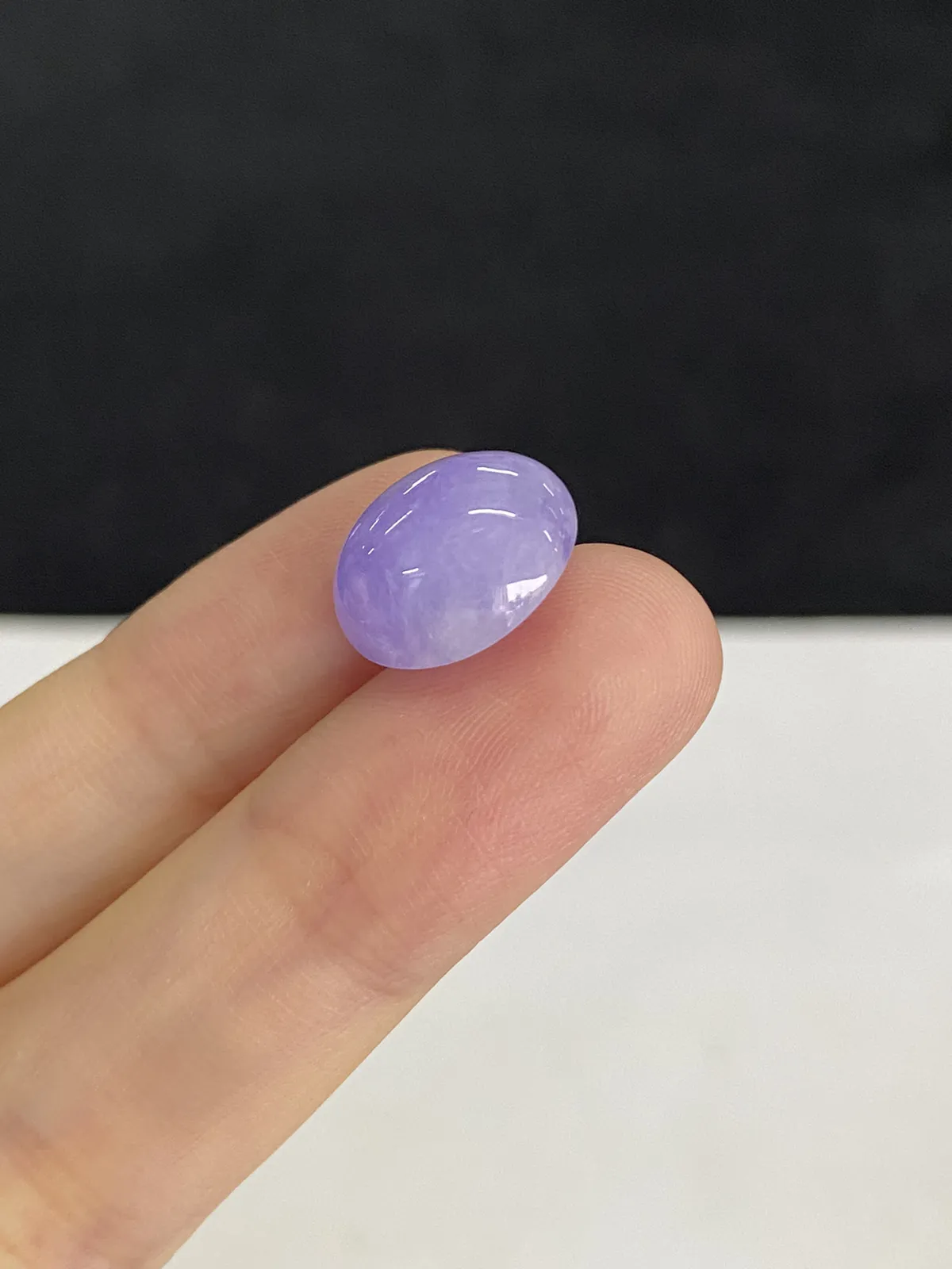 翡翠浅紫色戒面