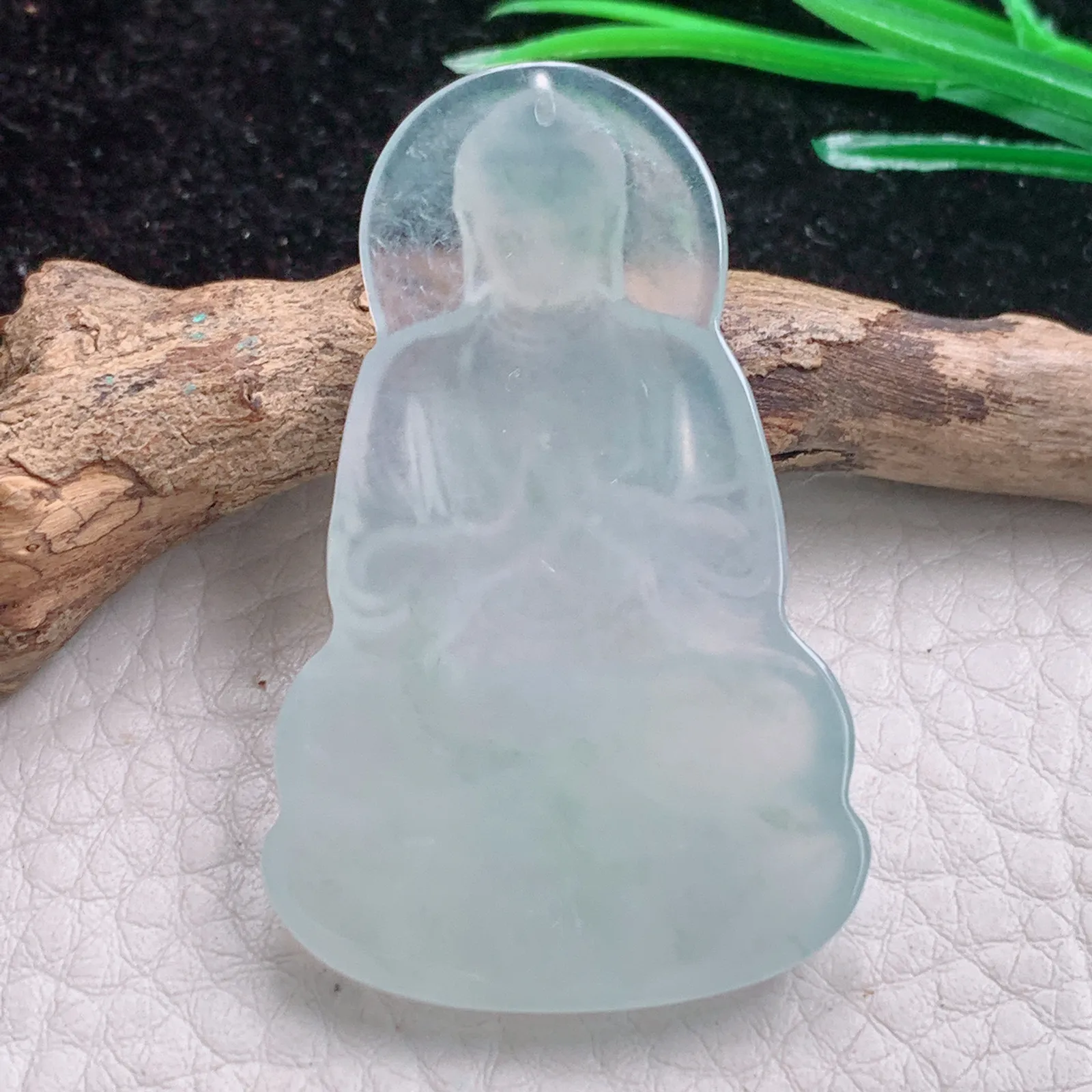 kit实拍49.5*30.3*5.5缅甸翡翠A货冰种大日如来佛祖玉吊坠