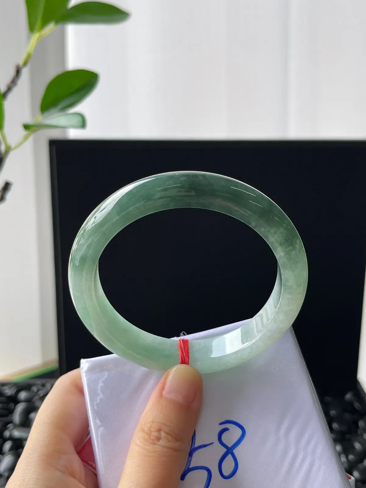 正圈58圈口，翡翠半山水手镯