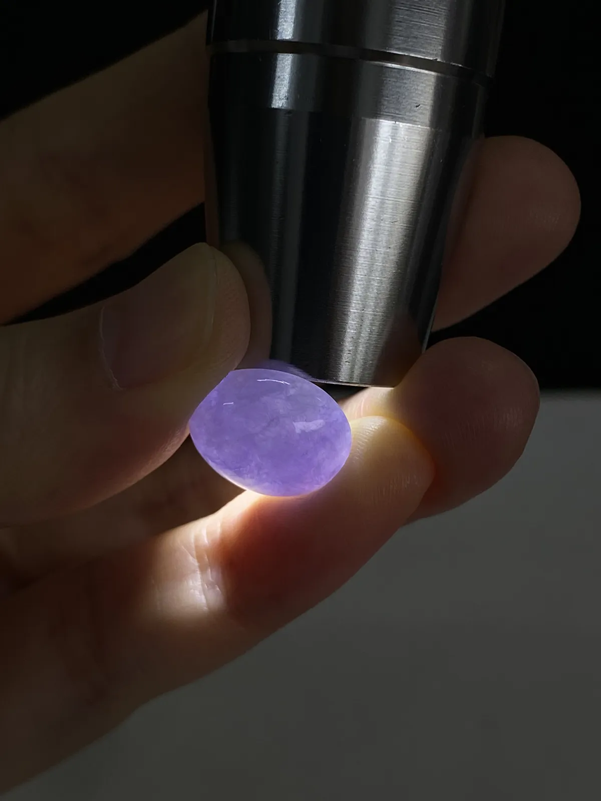 翡翠浅紫色戒面