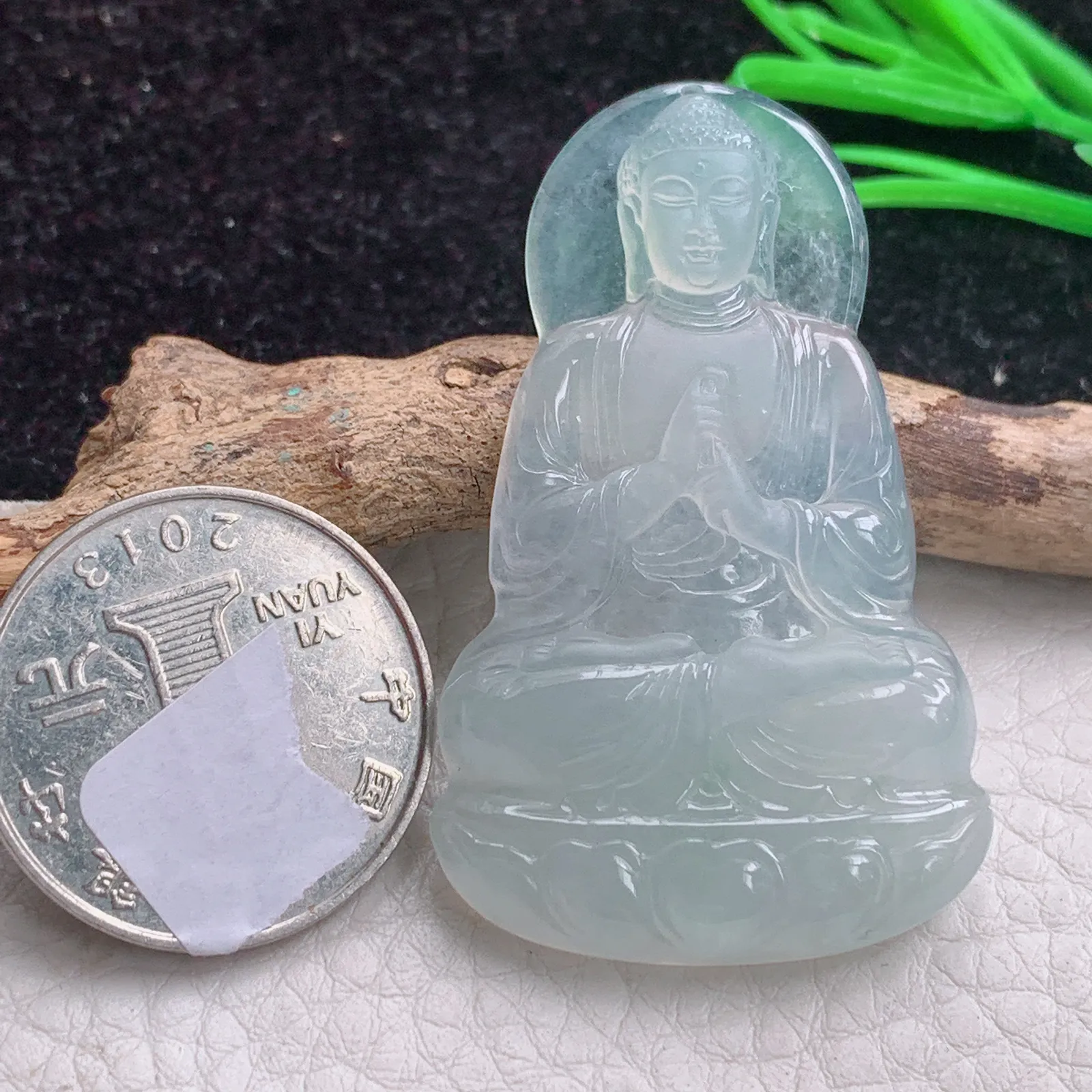 kit实拍49.5*30.3*5.5缅甸翡翠A货冰种大日如来佛祖玉吊坠