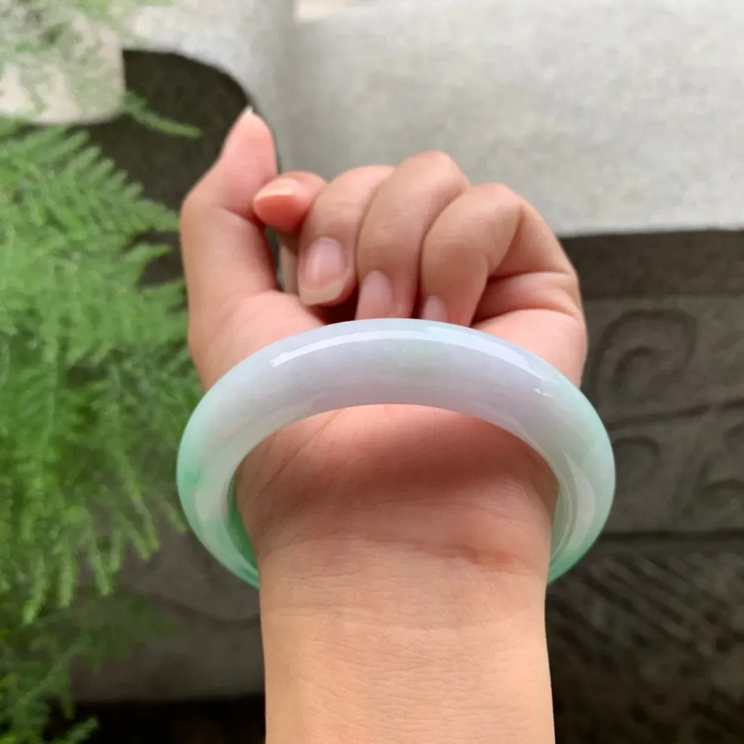 圈口57.4-13.3-9.3 【阳绿正圈手镯】正圈57 58可戴
