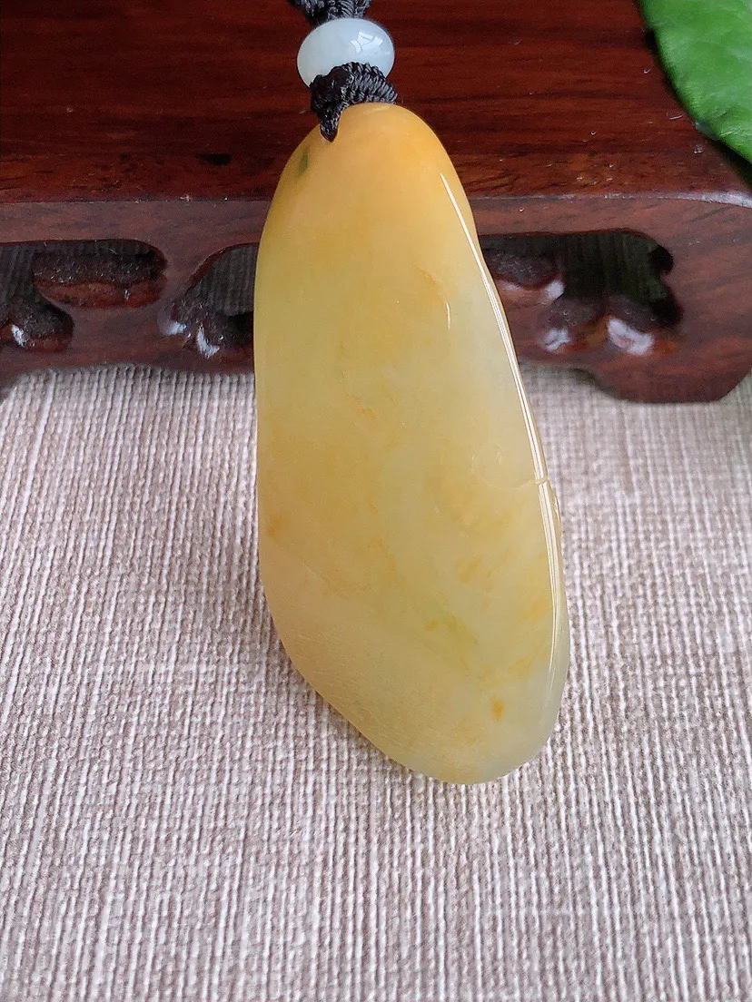 缅甸a货翡翠ddj老坑冰种黄加绿双彩逍遥佛吊坠  整体51.5×26.3×9.6mm 23.91