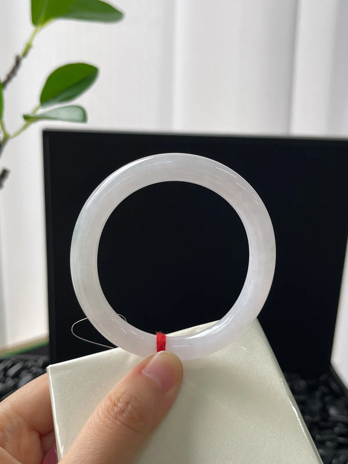 贵妃镯56圈口，翡翠白月光手镯