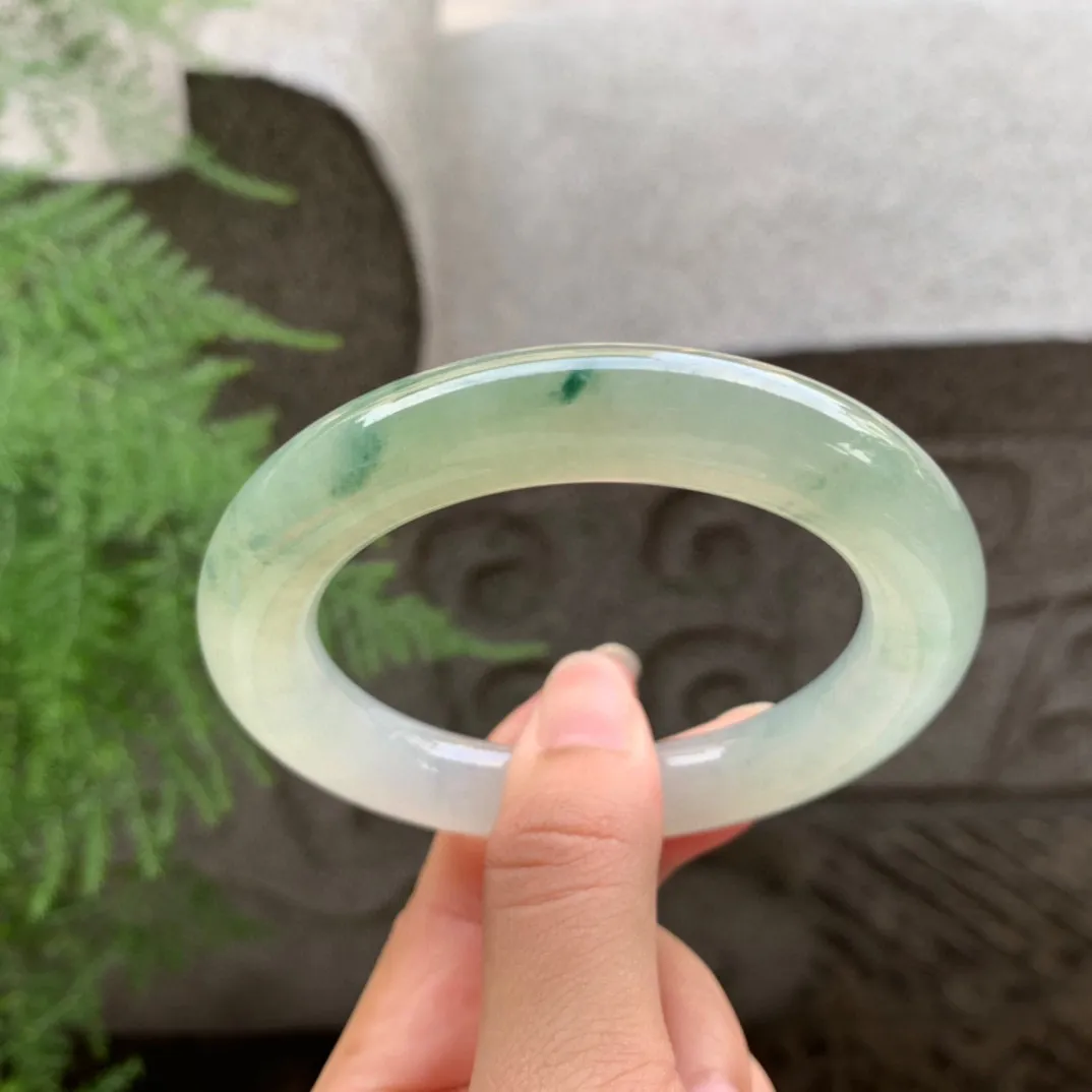 圈口56.2-11.1 【冰翡飘花圆条手镯】圆条56 57可戴