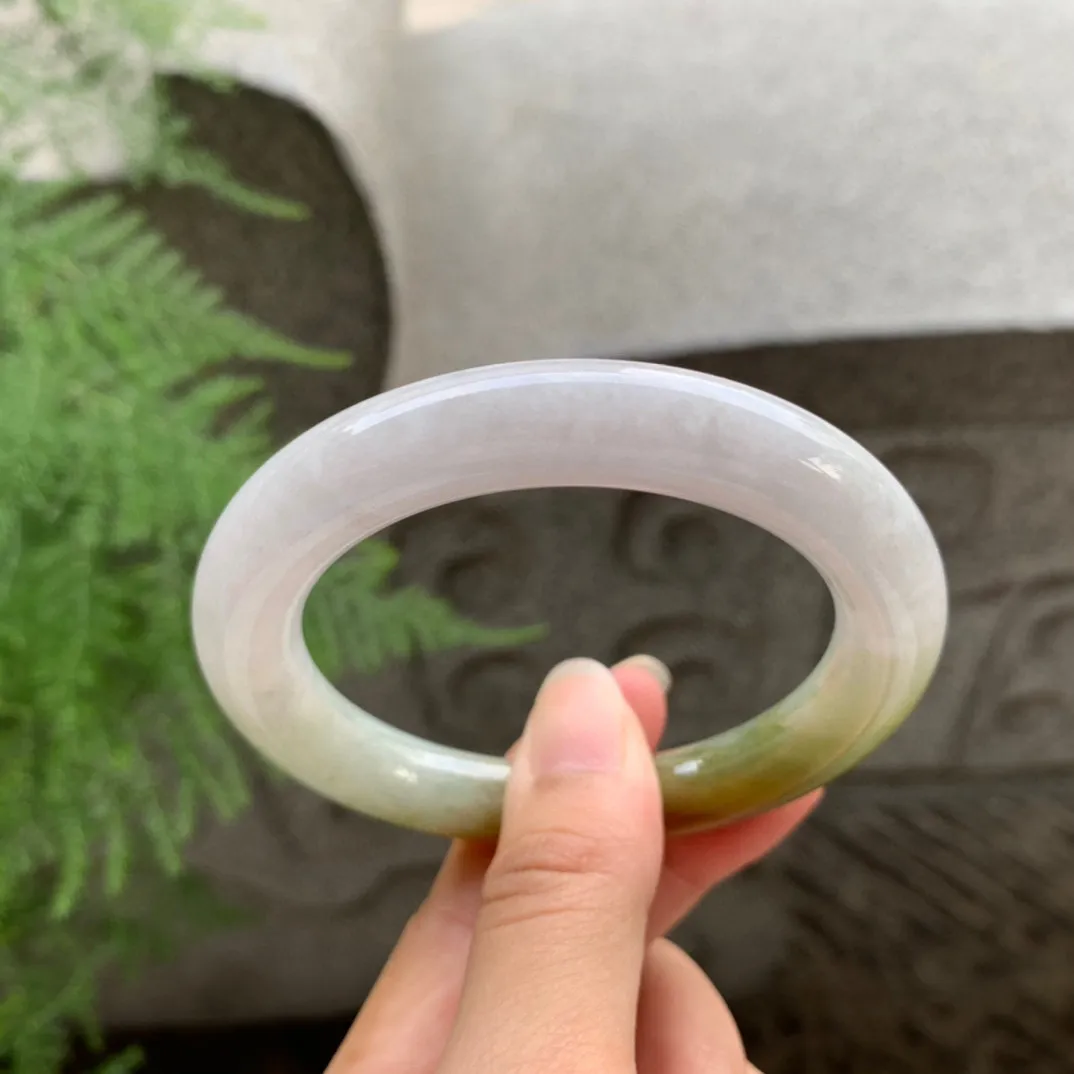 圈口 54.5-10【黄翡圆条手镯】圆条54 55可戴