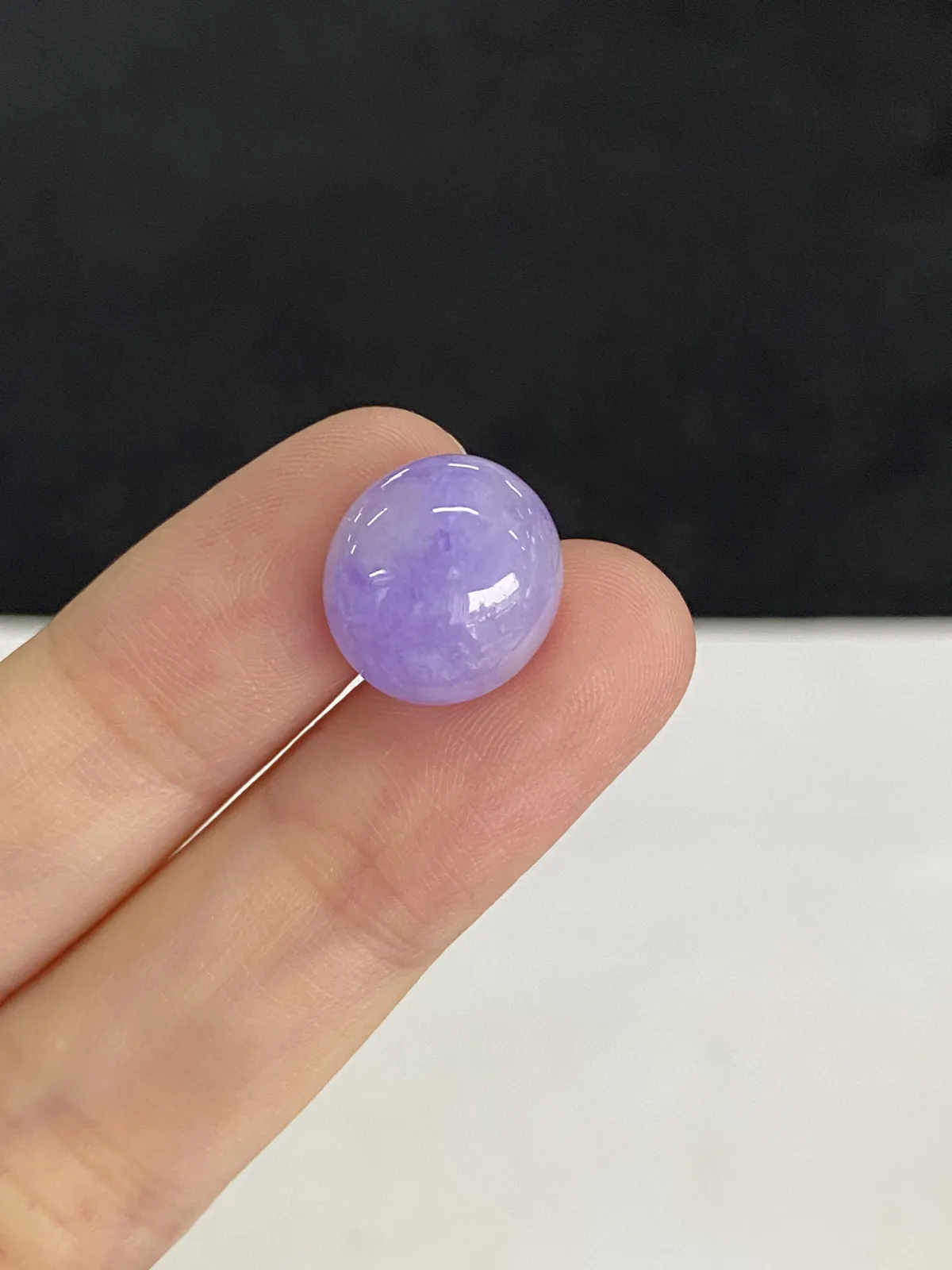 翡翠浅紫色戒面