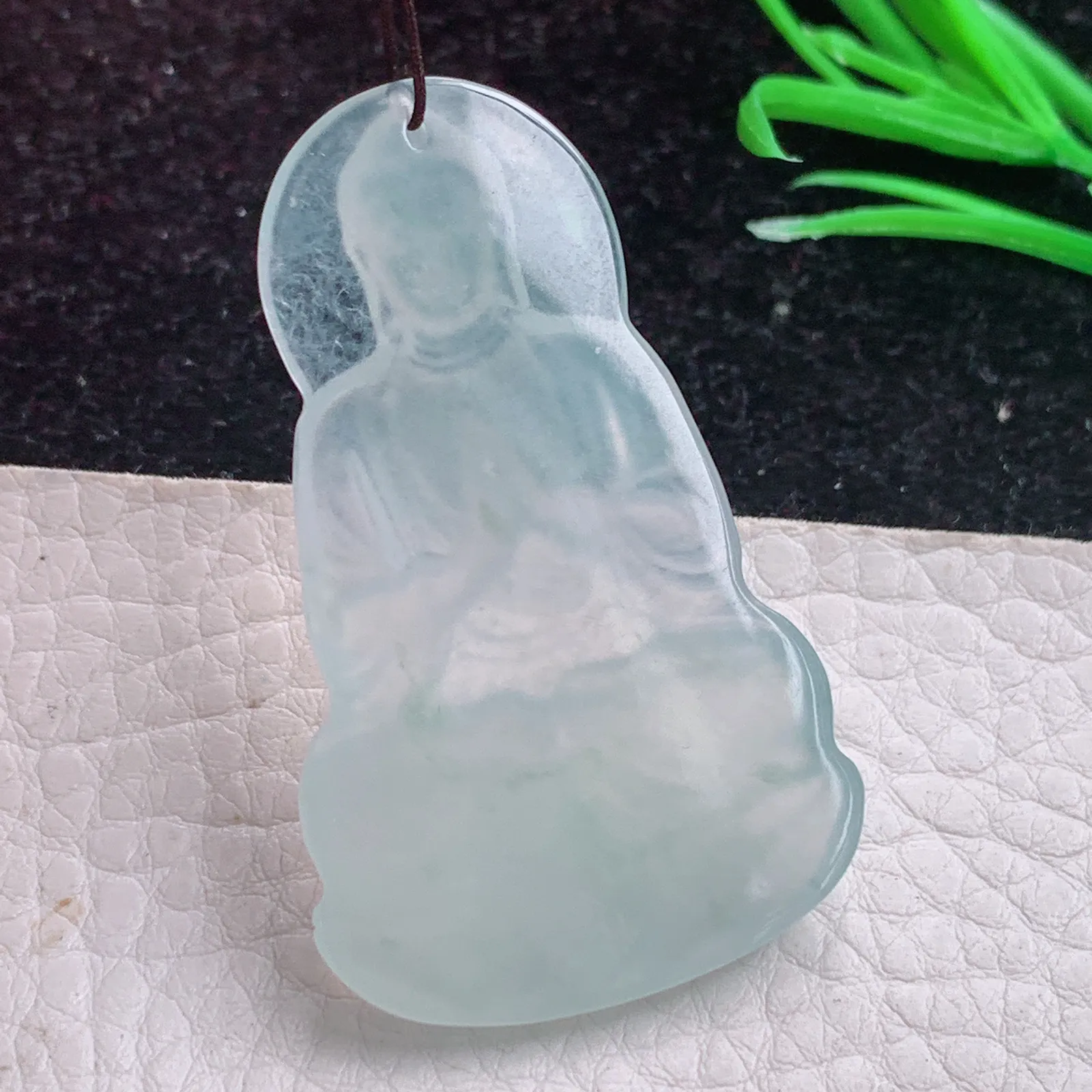 kit实拍49.5*30.3*5.5缅甸翡翠A货冰种大日如来佛祖玉吊坠