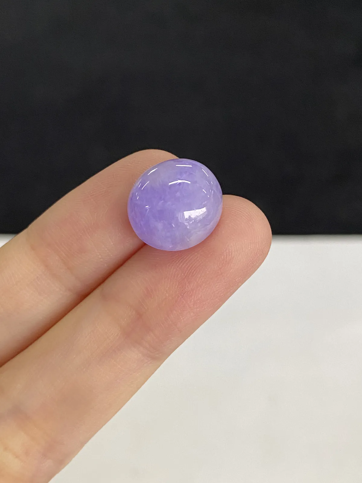 翡翠浅紫色戒面