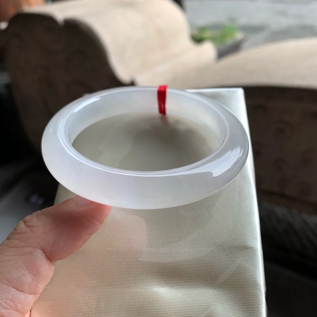 正圈玻璃种白月光 无瑕 尺寸:55.1/13/8.4 种水好