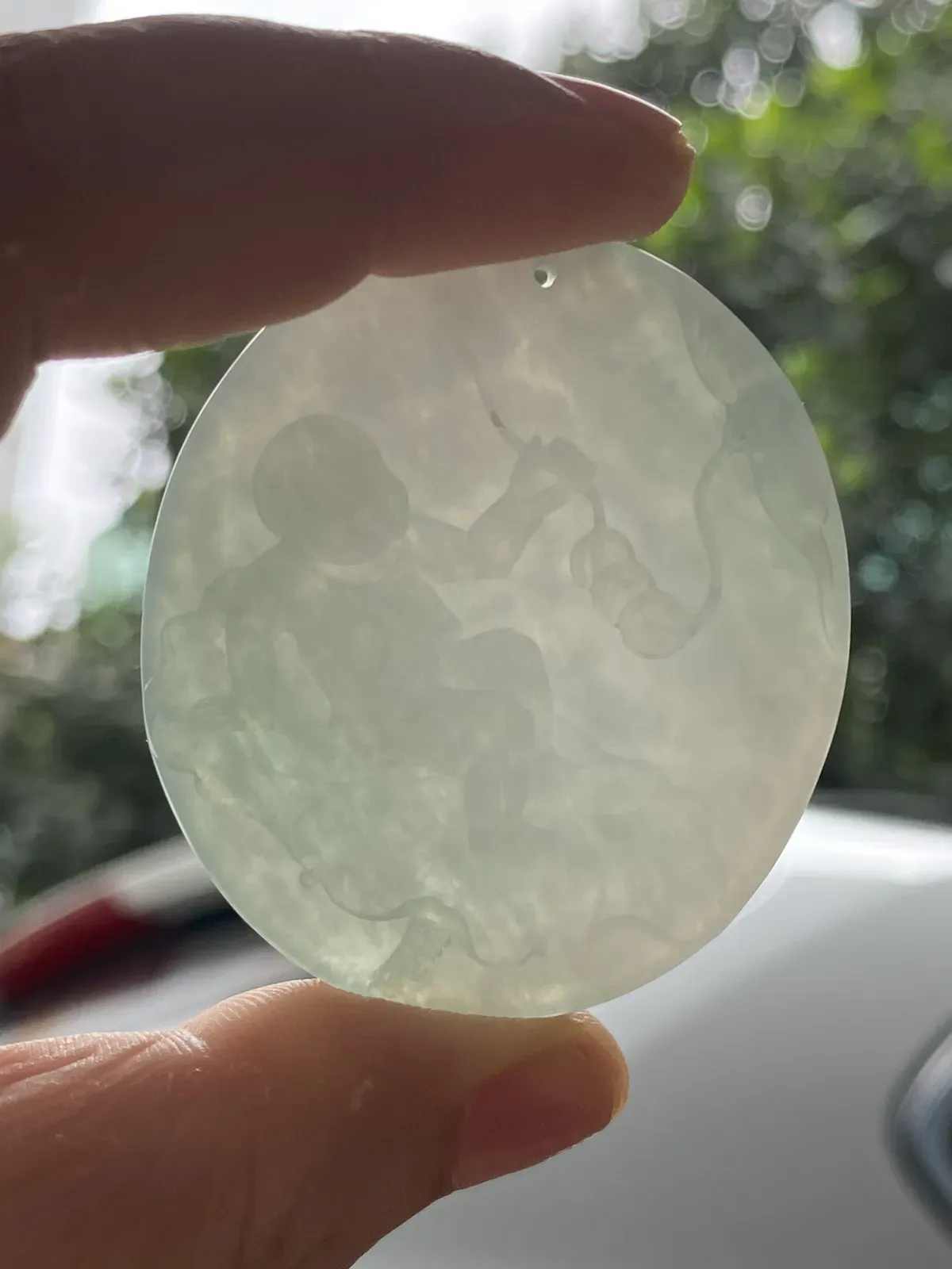 推荐【荷叶童子】连生贵子，福在眼前，磨砂与精抛两种工艺，无纹裂，水润，细腻，微透，品相佳～～