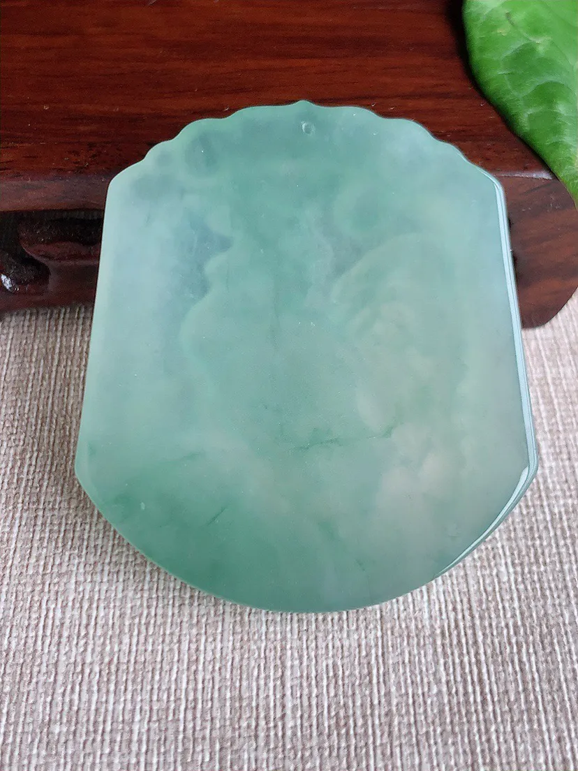 缅甸a货翡翠ddj老坑冰种晴水一刀切生肖鸡吊坠 整体53.5×47×5.3mm 30.77