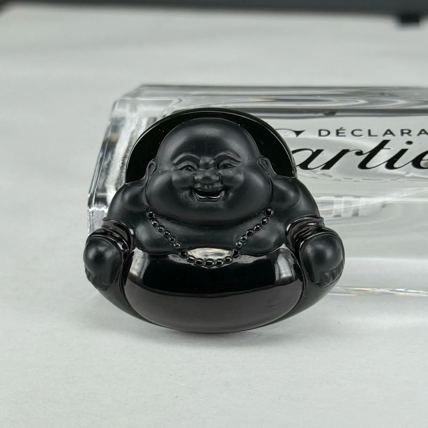 墨翠超厚大肚佛 种好色正 黑度极好 打灯通透 油性十足