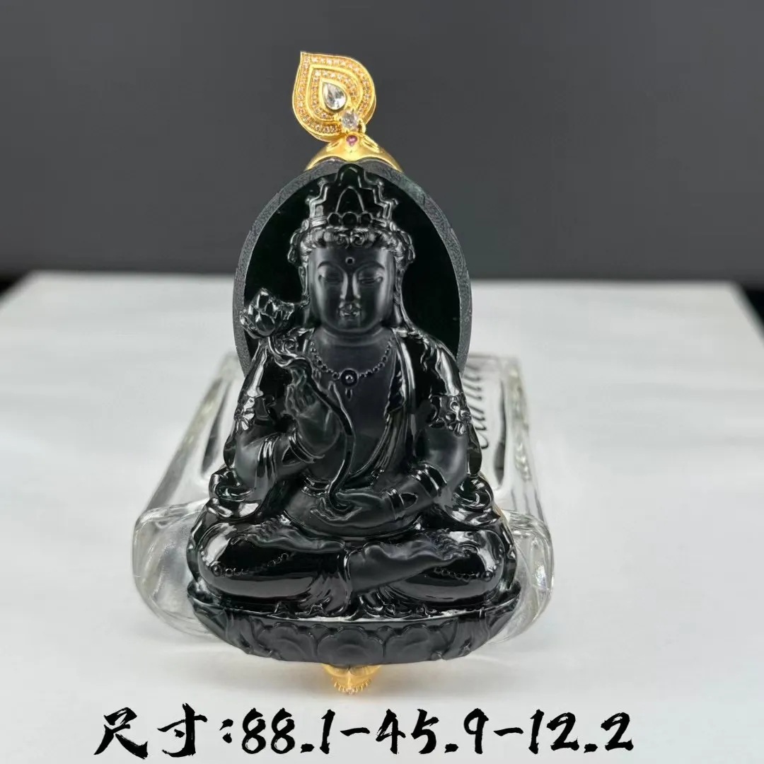 墨翠观音 种好色正 黑度极好 打灯通透 油性十足