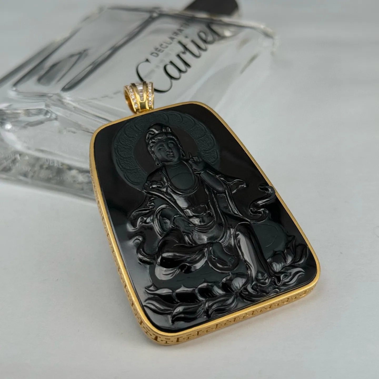 精品墨翠大观音 种好色正 黑度极好 打灯通透 油性十足 老种老色