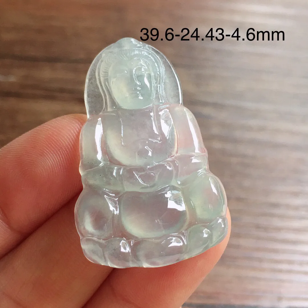 冰种观音，冰冰润润，玉质细腻，品相好，种水足，整体尺寸39.6*24.3*4.6