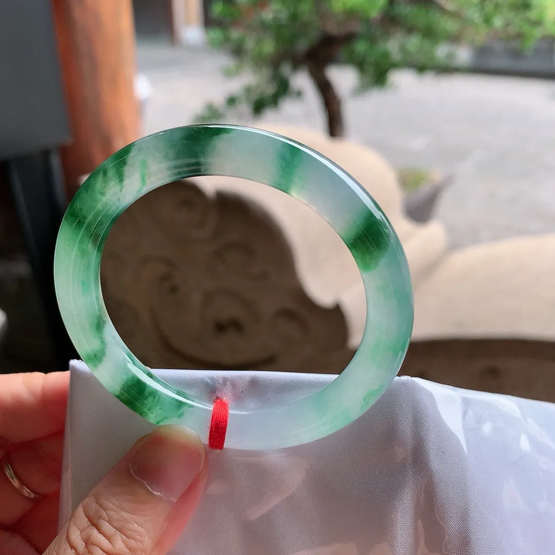 圆条冰玻飘花 天然棉根 尺寸:51.1/8.3 花美 种水好
