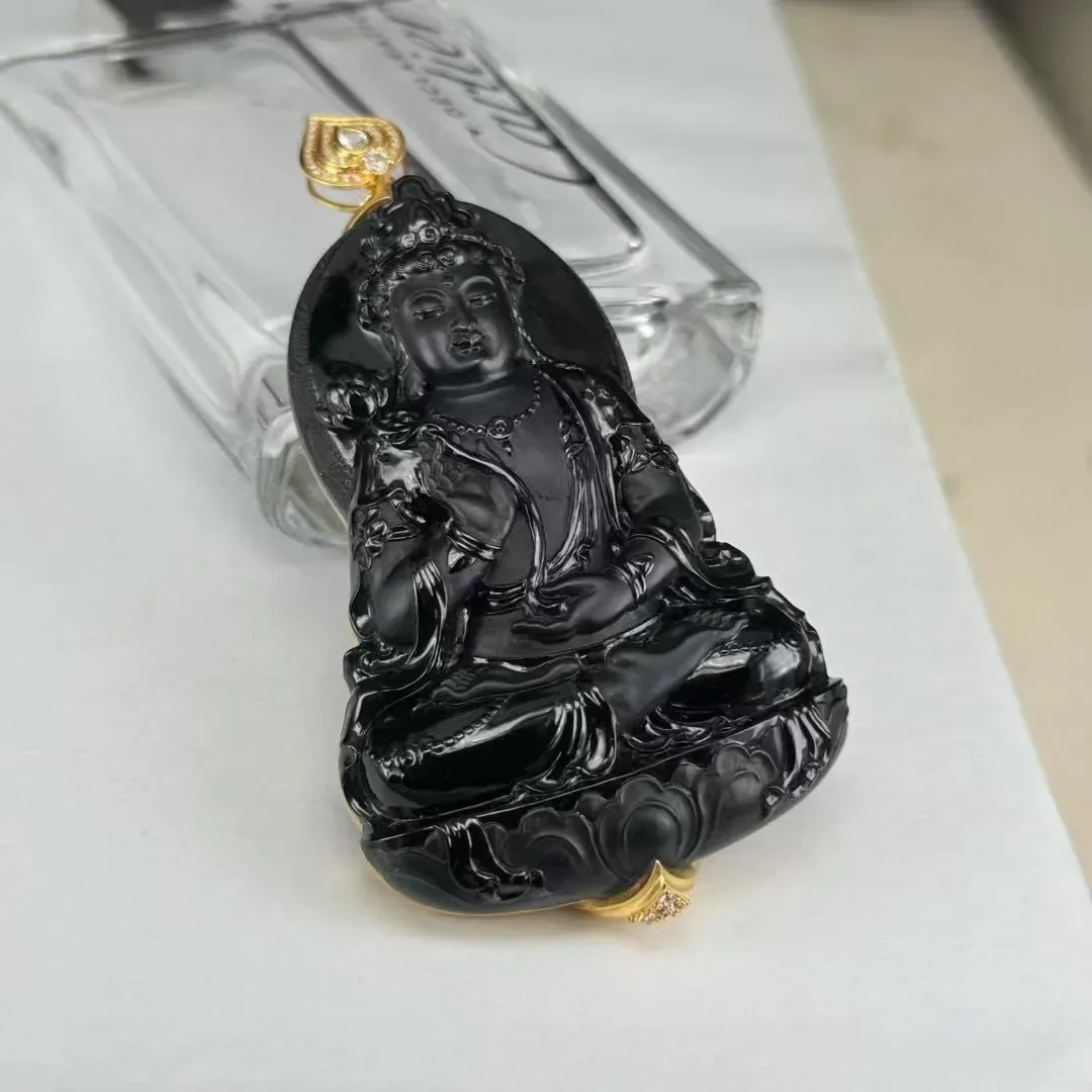 墨翠观音 种好色正 黑度极好 打灯通透 油性十足