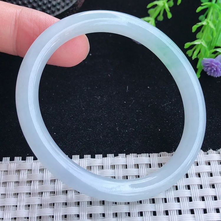 自然光52圈口老坑冰胶水灵贵妃手镯翡翠玉镯尺寸52/46.5/7.3/7.2