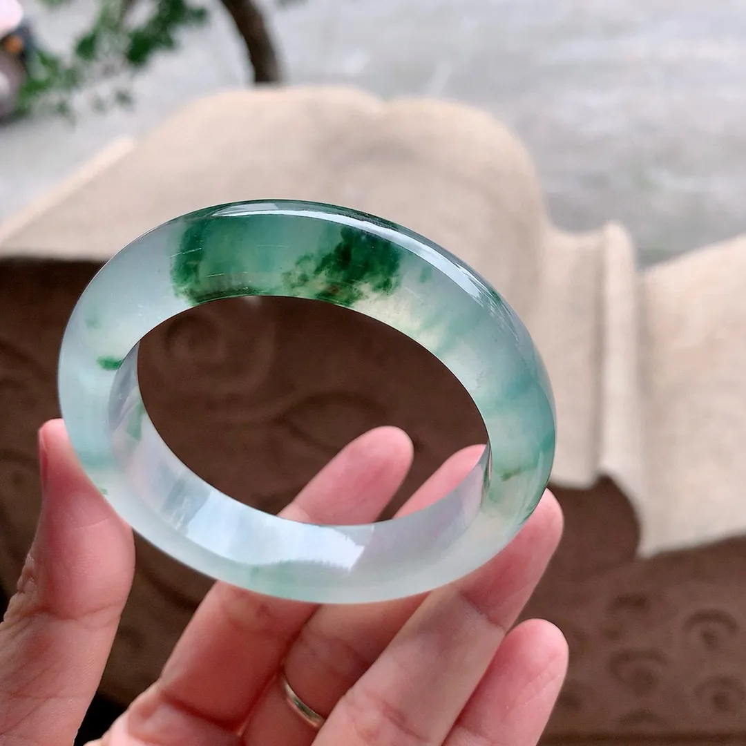 正圈玻璃蓝花  一丝冰丝 尺寸:55.1/13.1/9.1 起刚光 高品质 ️️