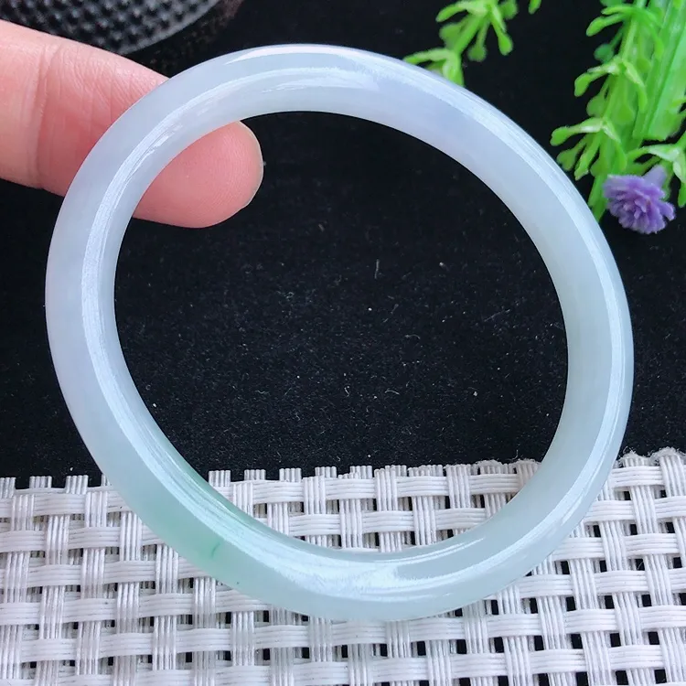 自然光52圈口老坑冰胶水灵贵妃手镯翡翠玉镯尺寸52/46.5/7.3/7.2