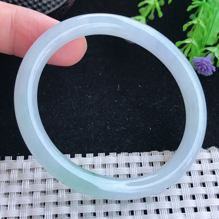 自然光52圈口老坑冰胶水灵贵妃手镯翡翠玉镯尺寸52/46.5/7.3/7.2