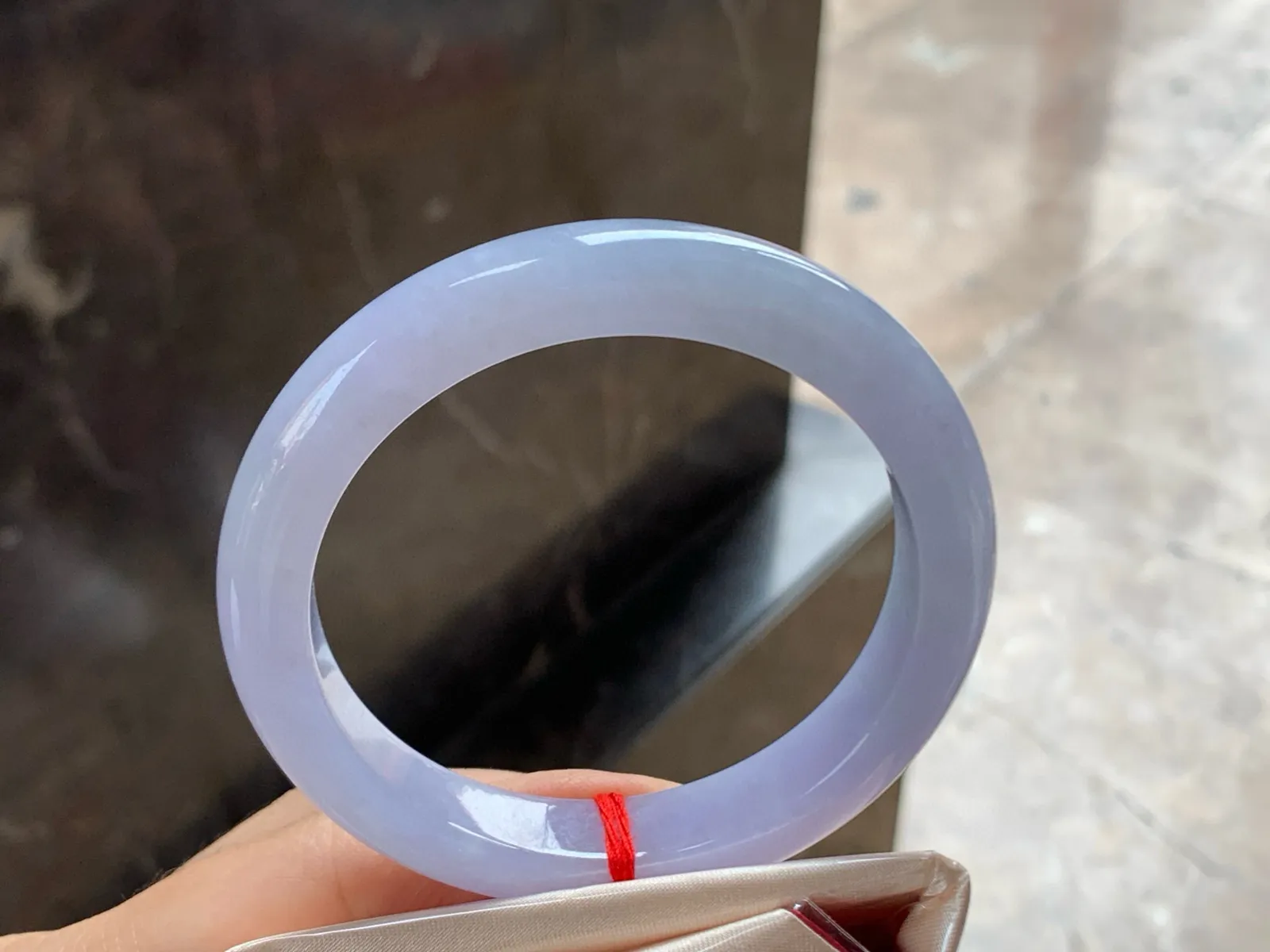 尺寸57.7/11.6/8.7，淡紫罗兰手镯
水润细腻 种老