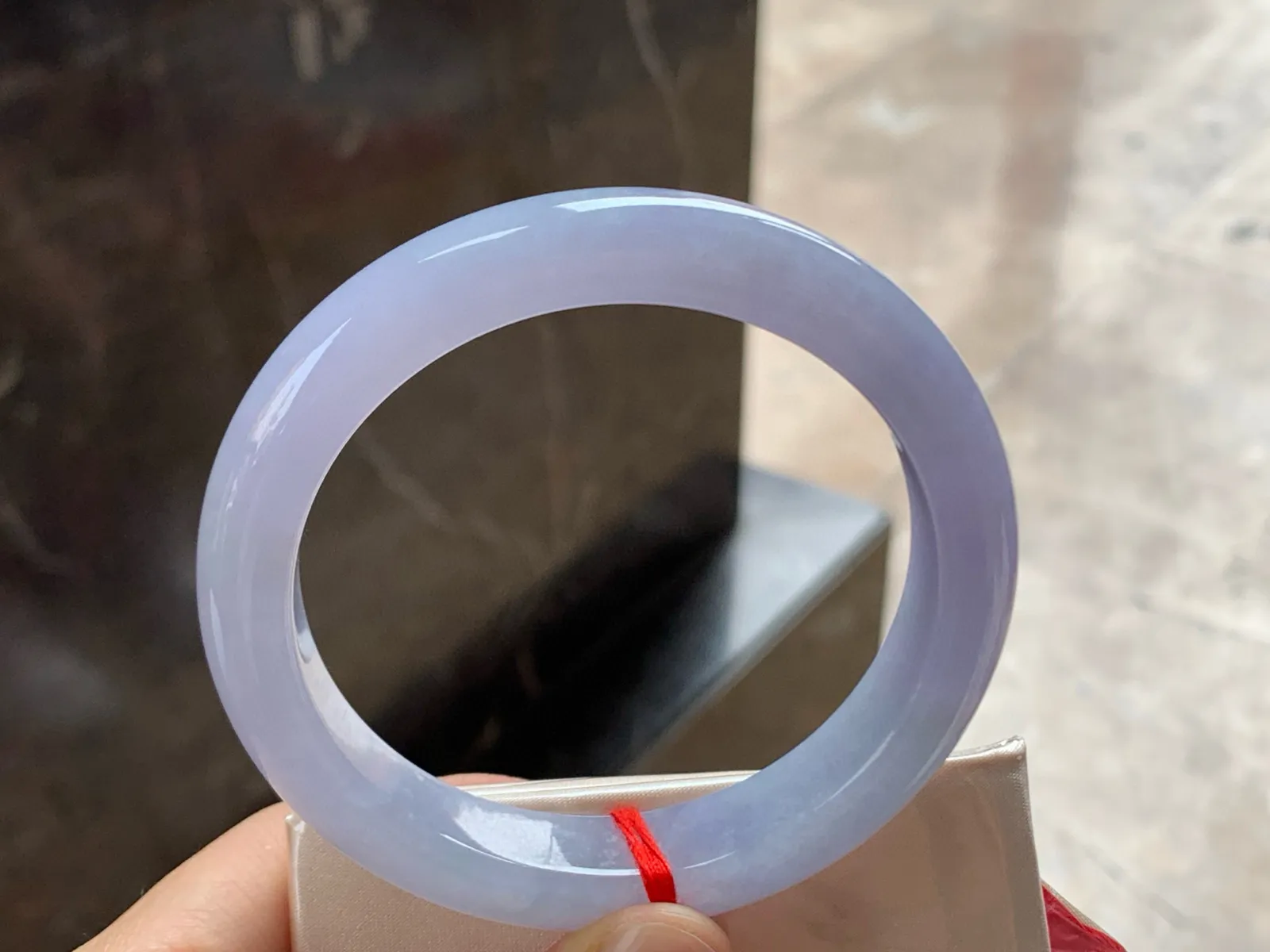 尺寸57.7/11.6/8.7，淡紫罗兰手镯
水润细腻 种老