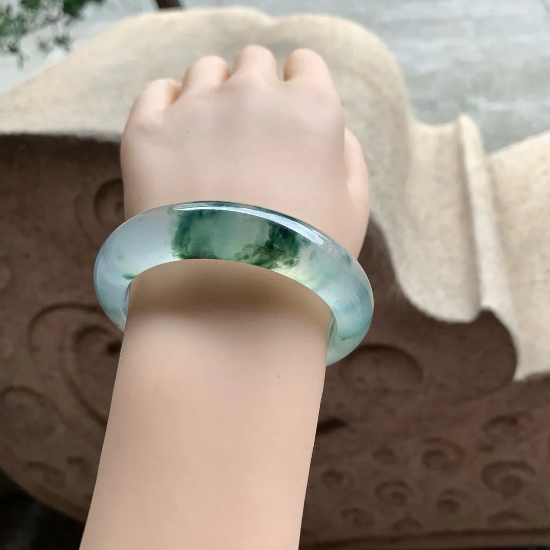 正圈玻璃蓝花 微一丝冰丝 尺寸:55.3/13.3/9.2  起刚光 高品质 