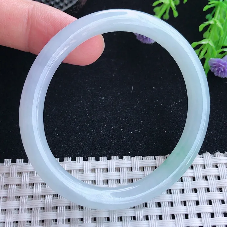 自然光52圈口老坑冰胶水灵贵妃手镯翡翠玉镯尺寸52/46.5/7.3/7.2