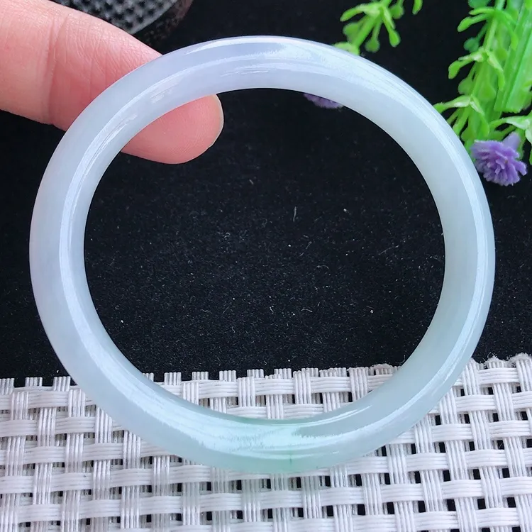 自然光52圈口老坑冰胶水灵贵妃手镯翡翠玉镯尺寸52/46.5/7.3/7.2