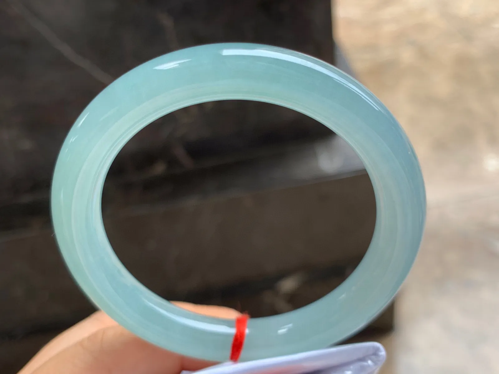 57-10mm
冰种晴水圆条手镯 水润冰透 清爽