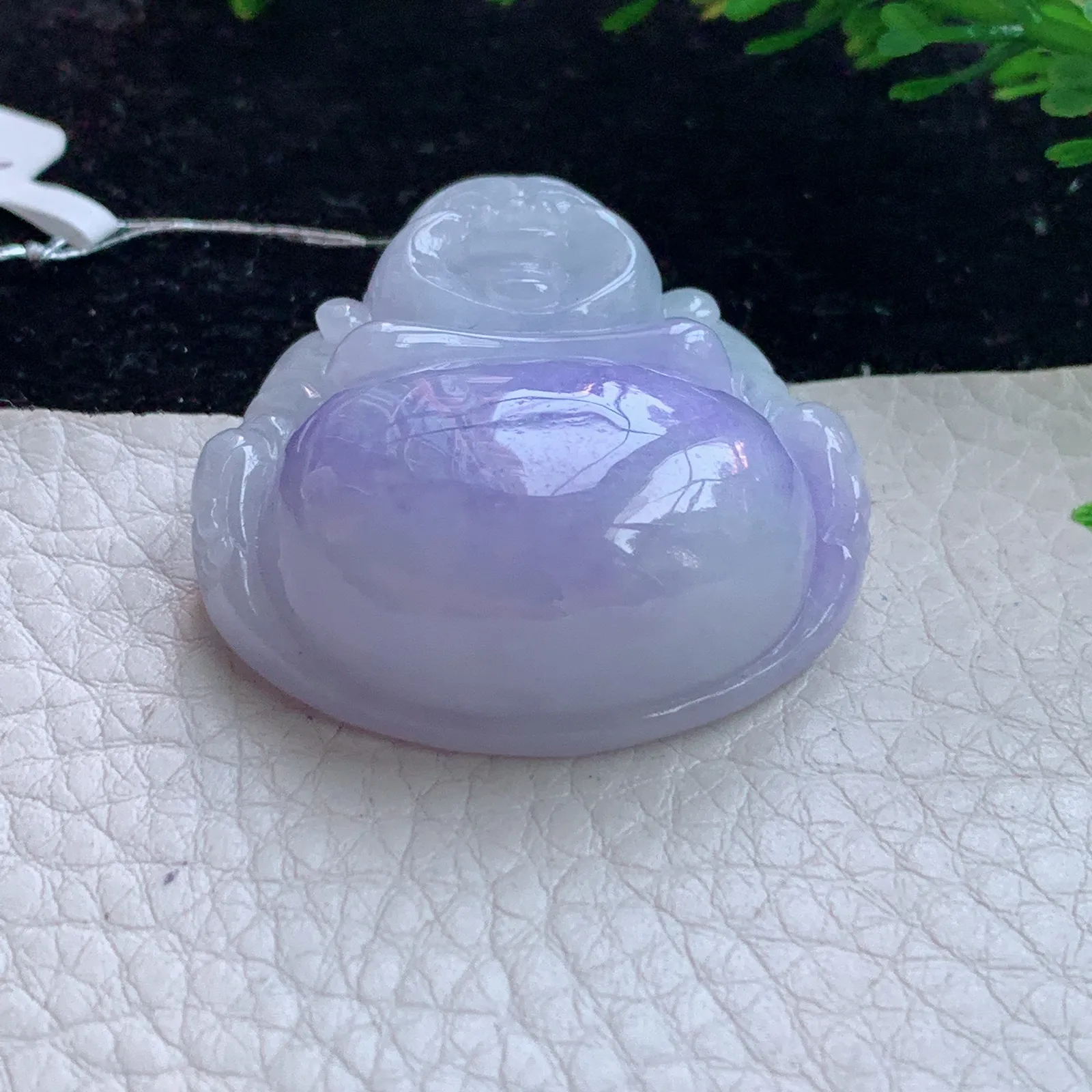 xqa实拍35.5*35*14.2缅甸翡翠A货水润紫罗兰佛公 开心佛玉坠 玉挂件