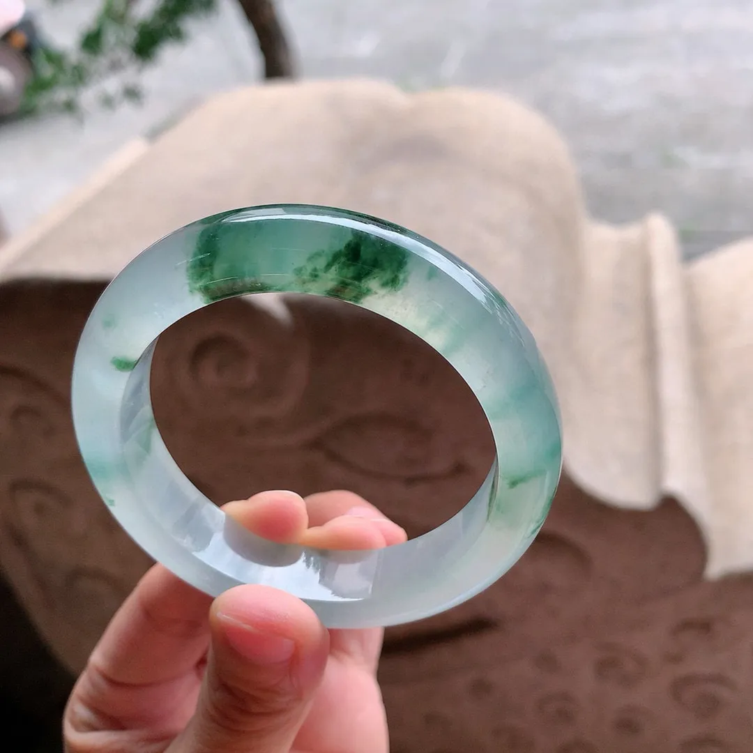 正圈玻璃蓝花  一丝冰丝 尺寸:55.1/13.1/9.1 起刚光 高品质 ️️