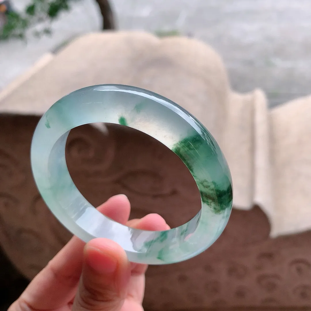 正圈玻璃蓝花  一丝冰丝 尺寸:55.1/13.1/9.1 起刚光 高品质 ️️