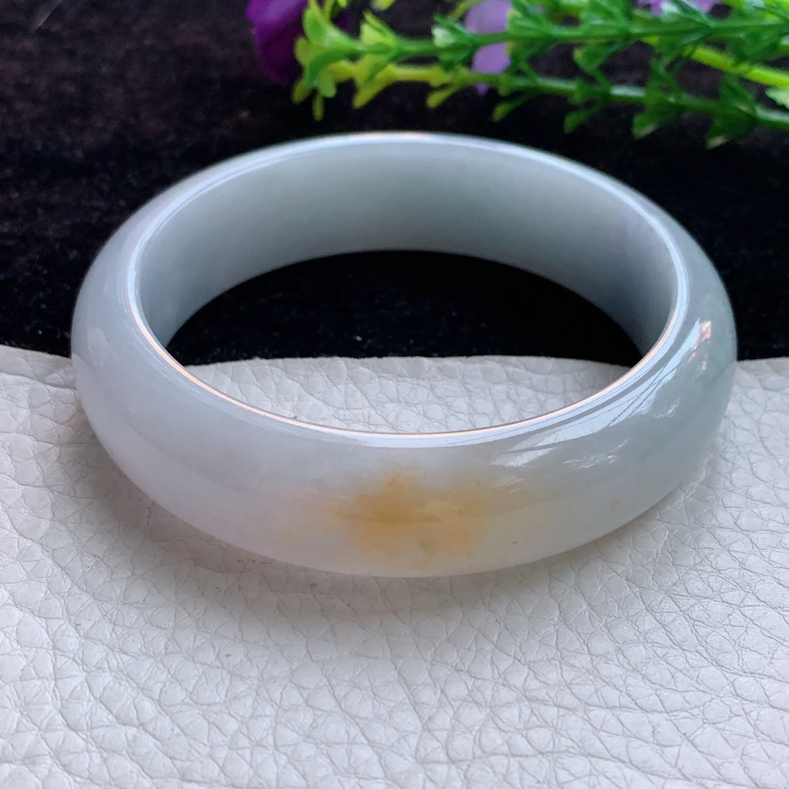 n实拍58.5*16.2*8轮胎镯 缅甸翡翠A货胶感双彩大气宽边翡翠手镯 玉镯子