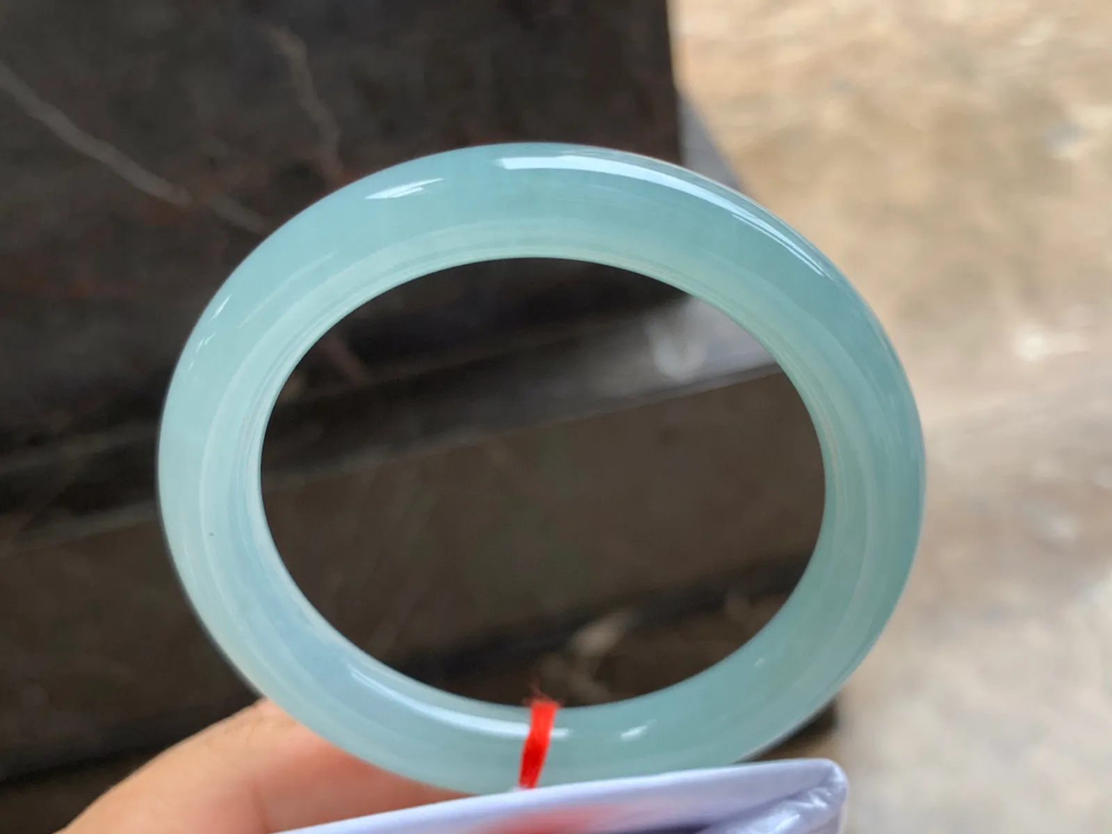57-10mm
冰种晴水圆条手镯 水润冰透 清爽