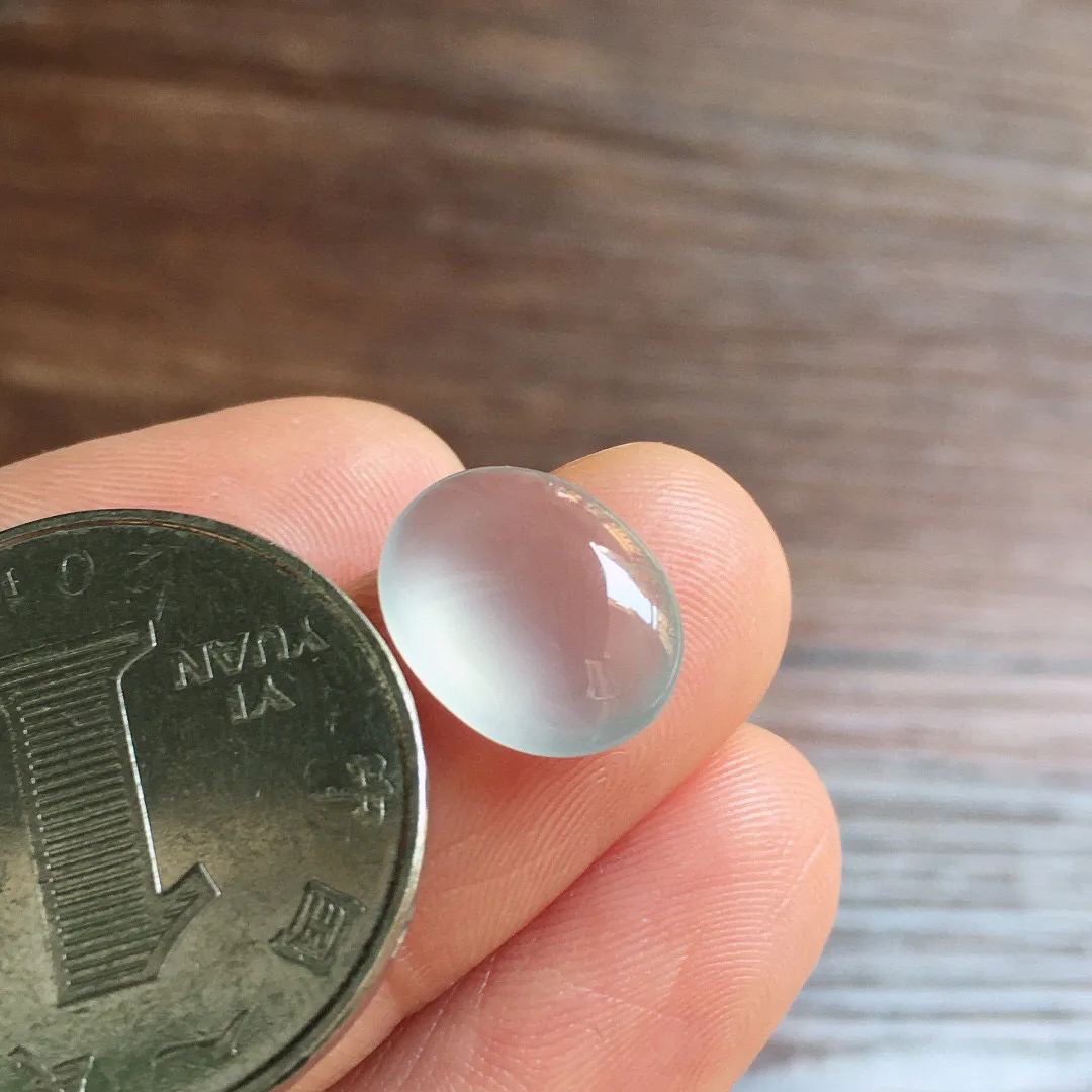 冰种蛋面，镶嵌佳品，冰润细腻，种水足，整体尺寸12.3*9.7*3.9