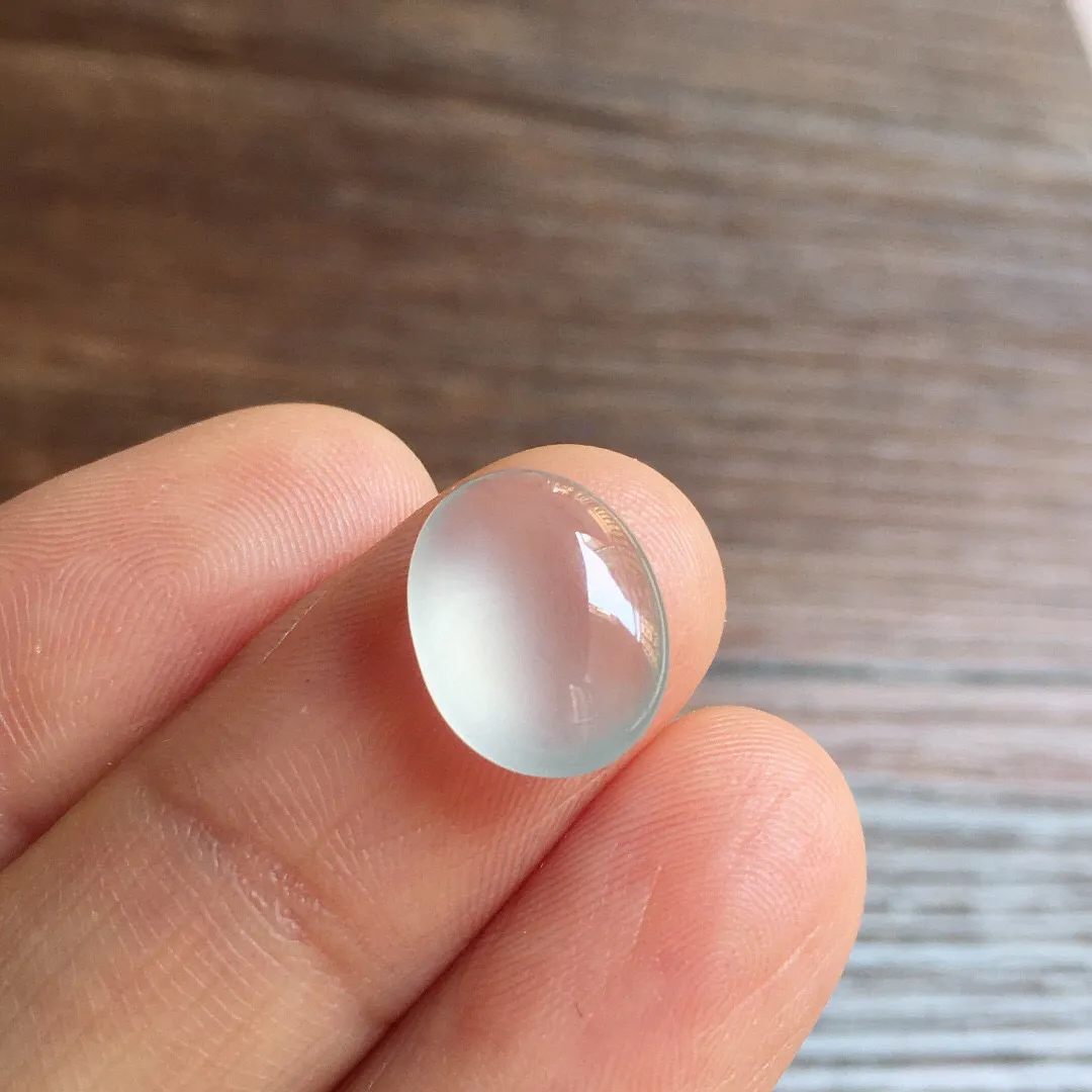 冰种蛋面，镶嵌佳品，冰润细腻，种水足，整体尺寸12.3*9.7*3.9