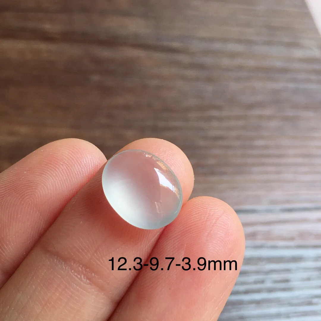冰种蛋面，镶嵌佳品，冰润细腻，种水足，整体尺寸12.3*9.7*3.9