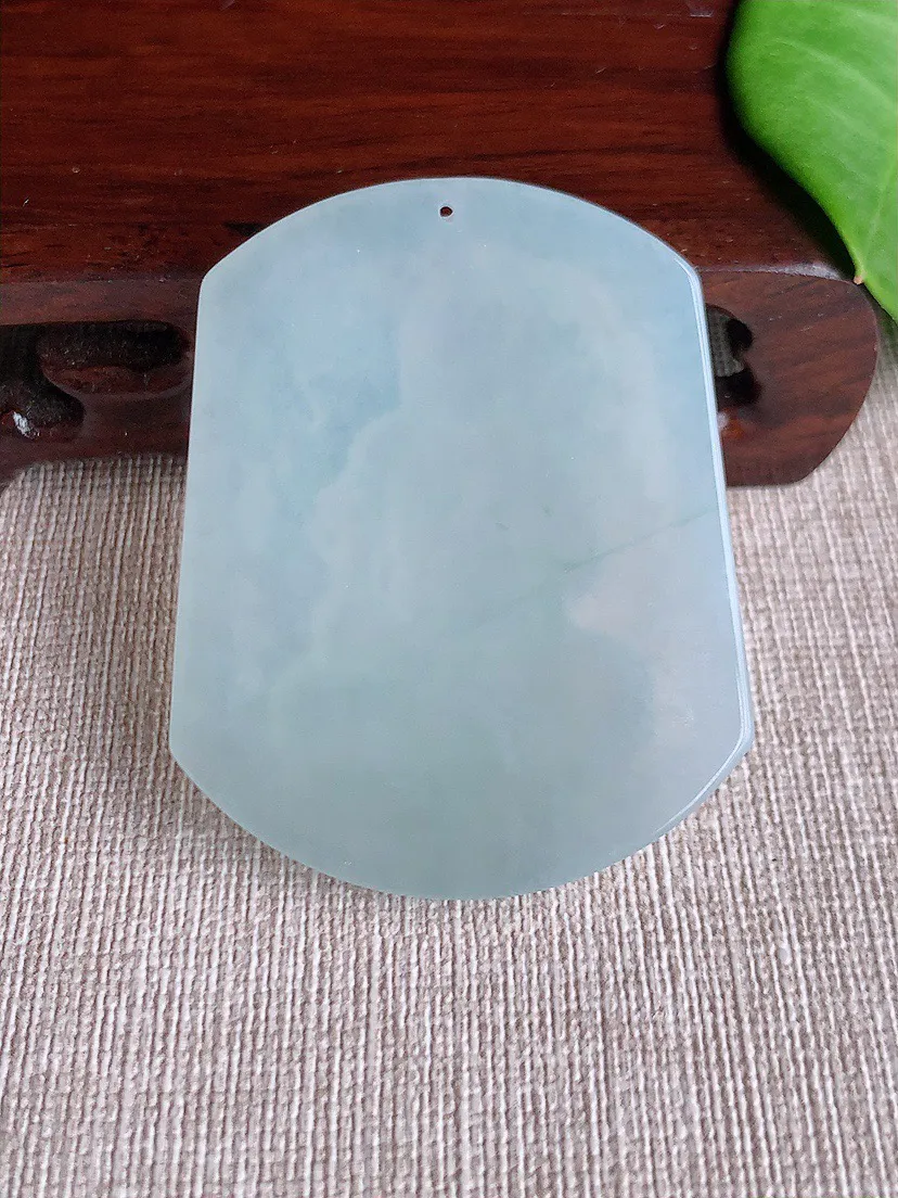 缅甸a货翡翠ddj老坑冰种晴水一刀切大日如来吊坠 整体52×41.6×5.6mm 27.23