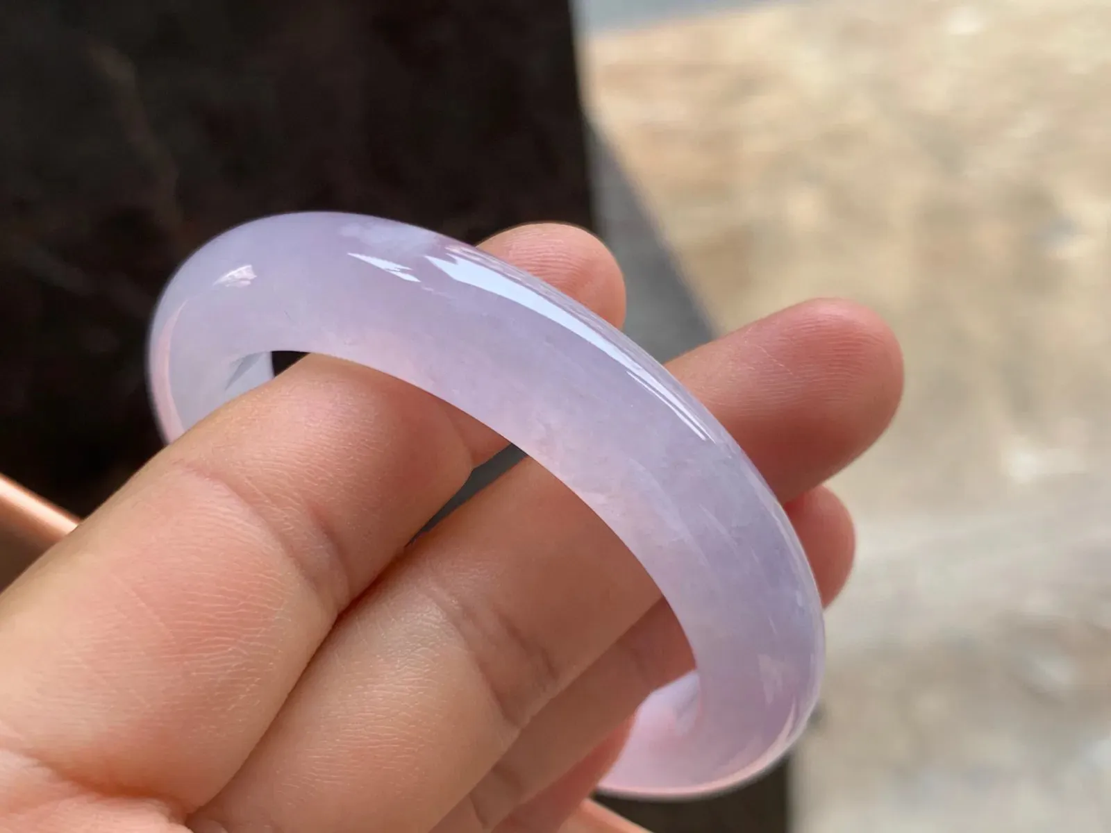 51.1-11.5-9mm
冰紫手镯  粉紫色 种好水润