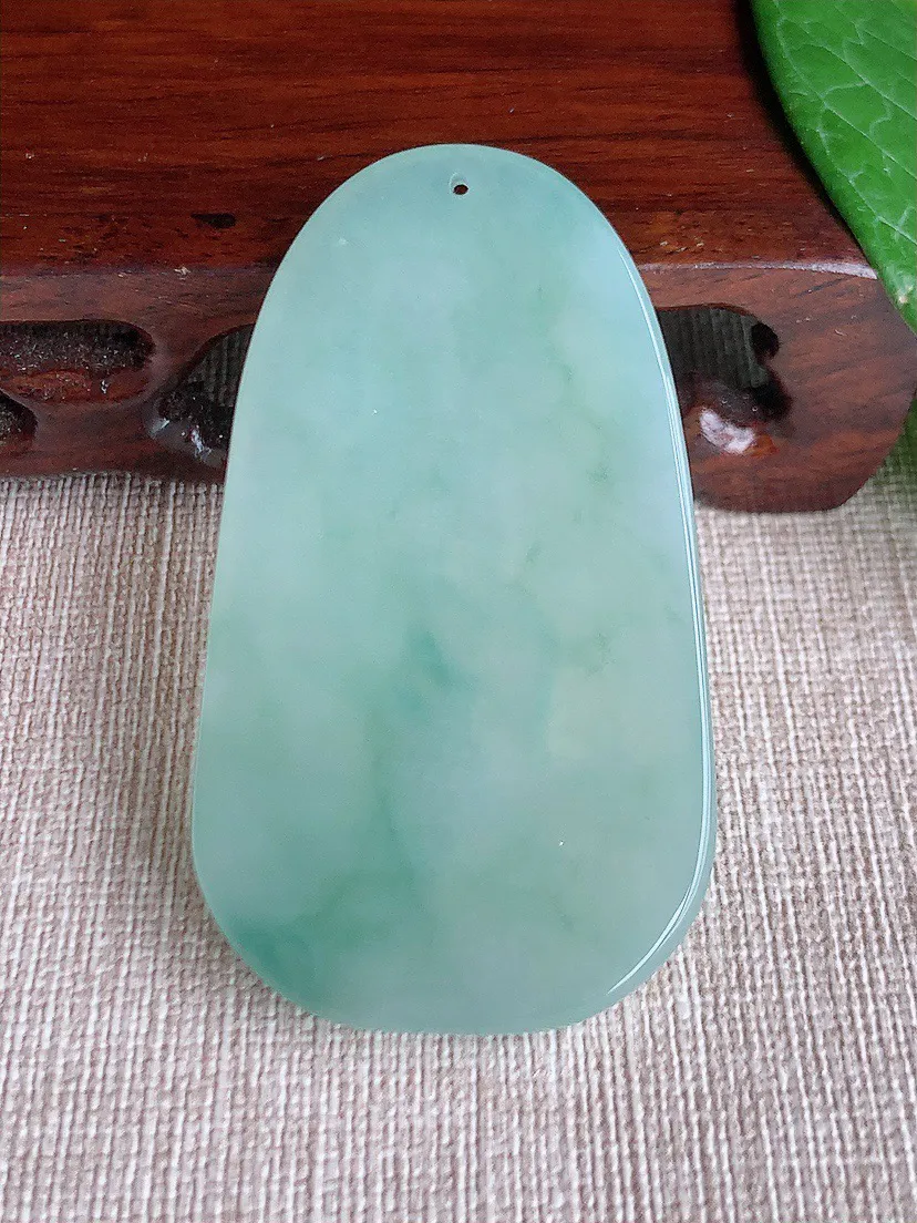 缅甸a货翡翠ddj老坑冰种飘花普贤菩萨吊坠 整体58.2×32.7×5.5mm 23.93
