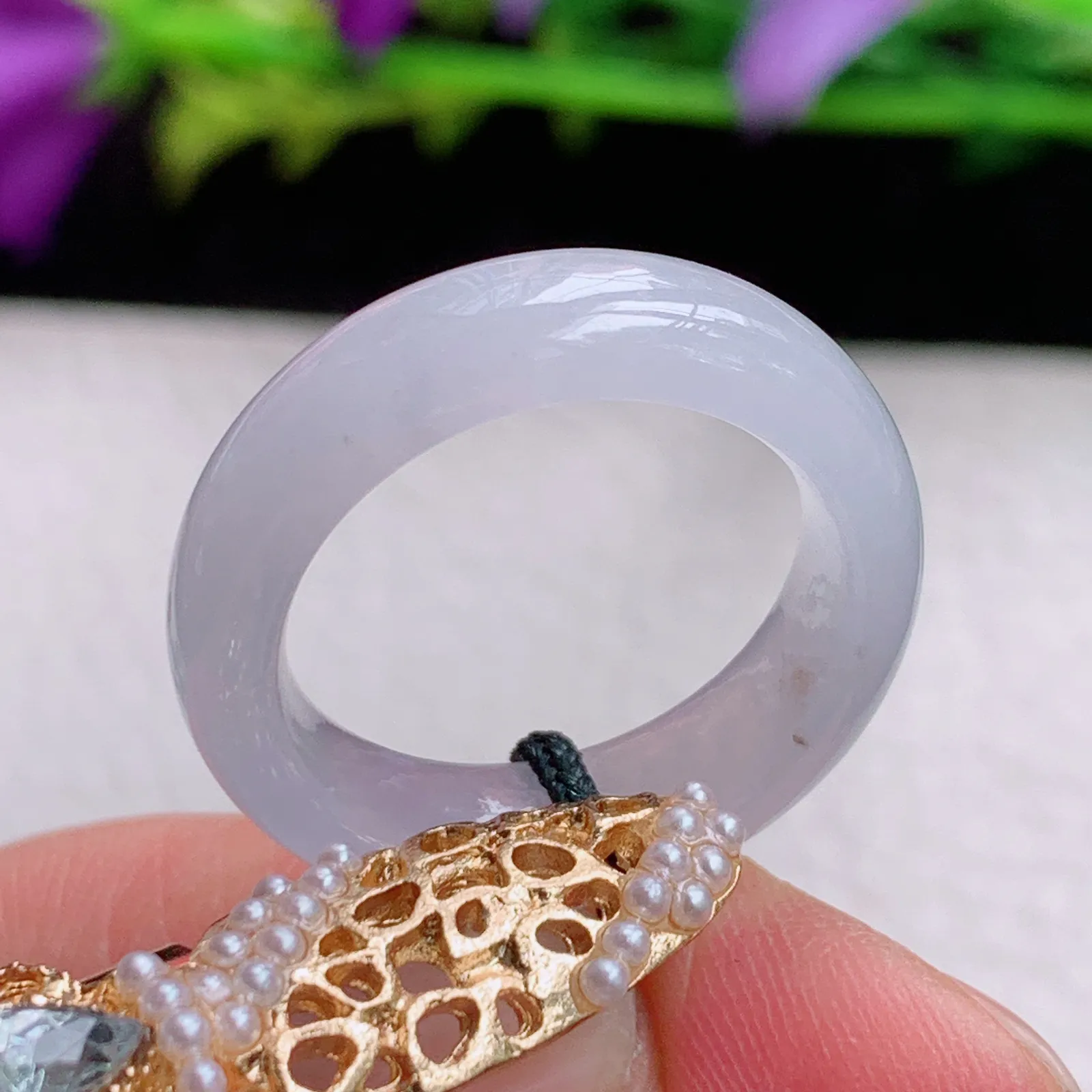 实拍sl缅甸A货翡翠纯美17mm内径翡翠戒指 玉指环17*5.9*3.5mm