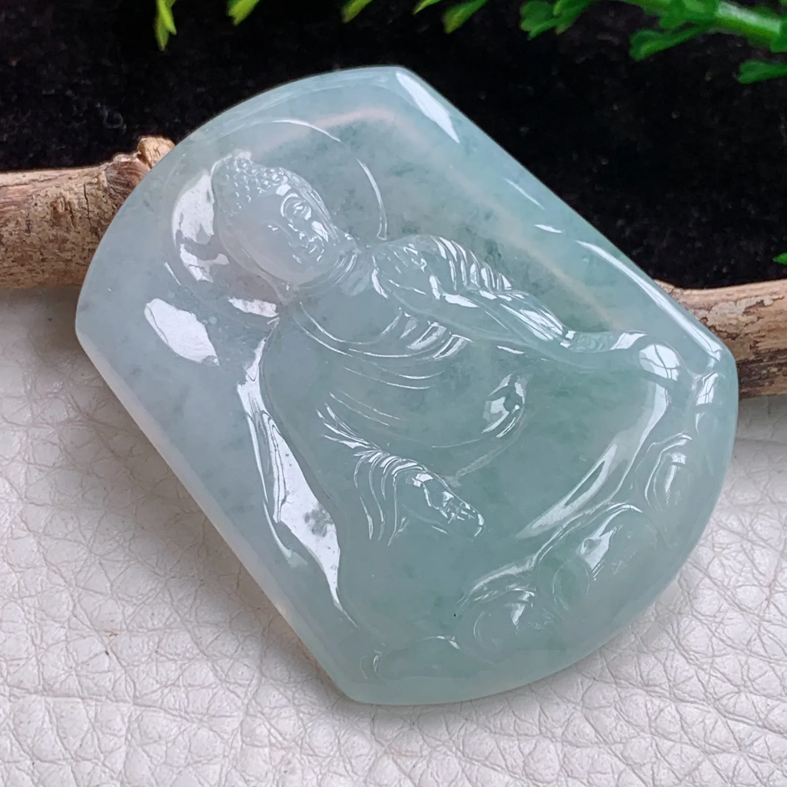 lz实拍53.4*41.3*5.2缅甸A货翡翠晴美阿弥托佛吊坠 翡翠佛祖玉坠