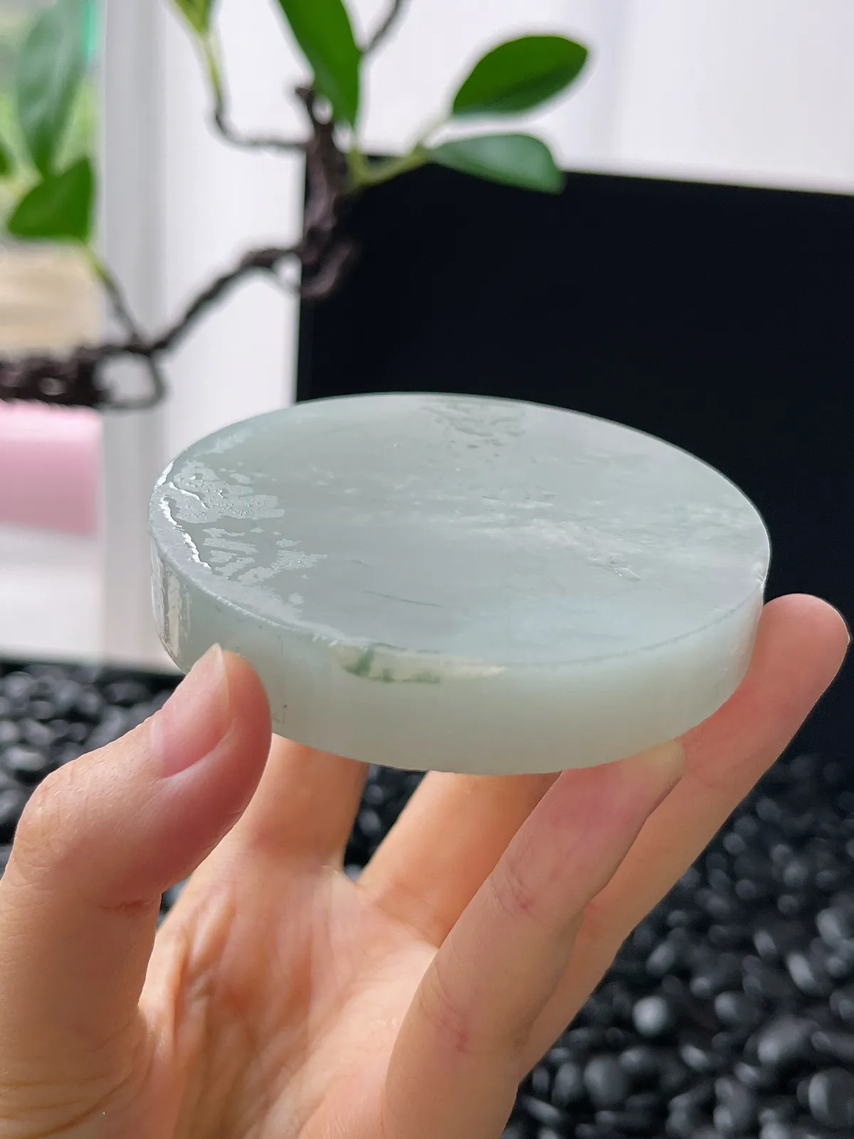 翡翠冰糯镯饼，⭕️正圈最大做54，圆条最大做50