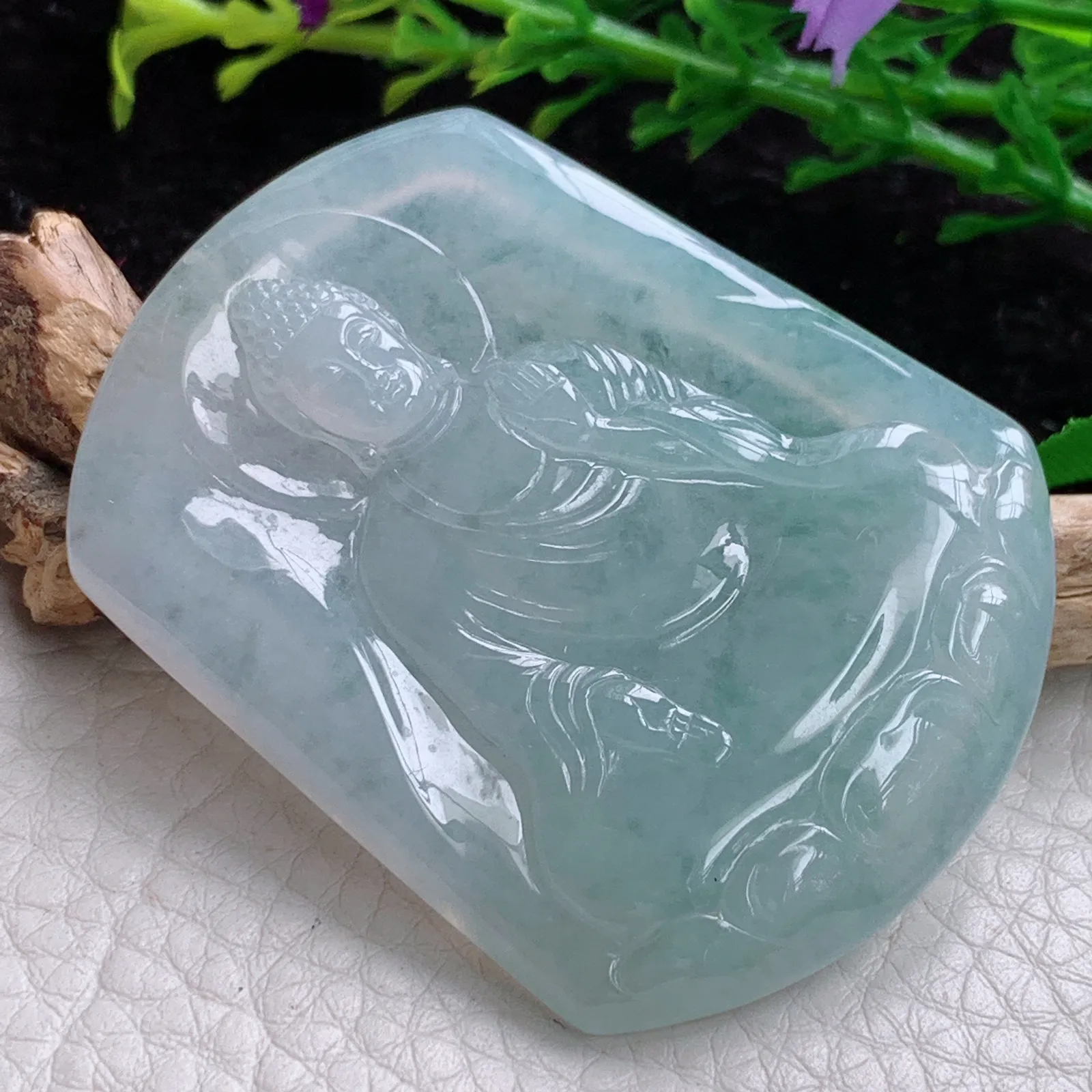 lz实拍53.4*41.3*5.2缅甸A货翡翠晴美阿弥托佛吊坠 翡翠佛祖玉坠