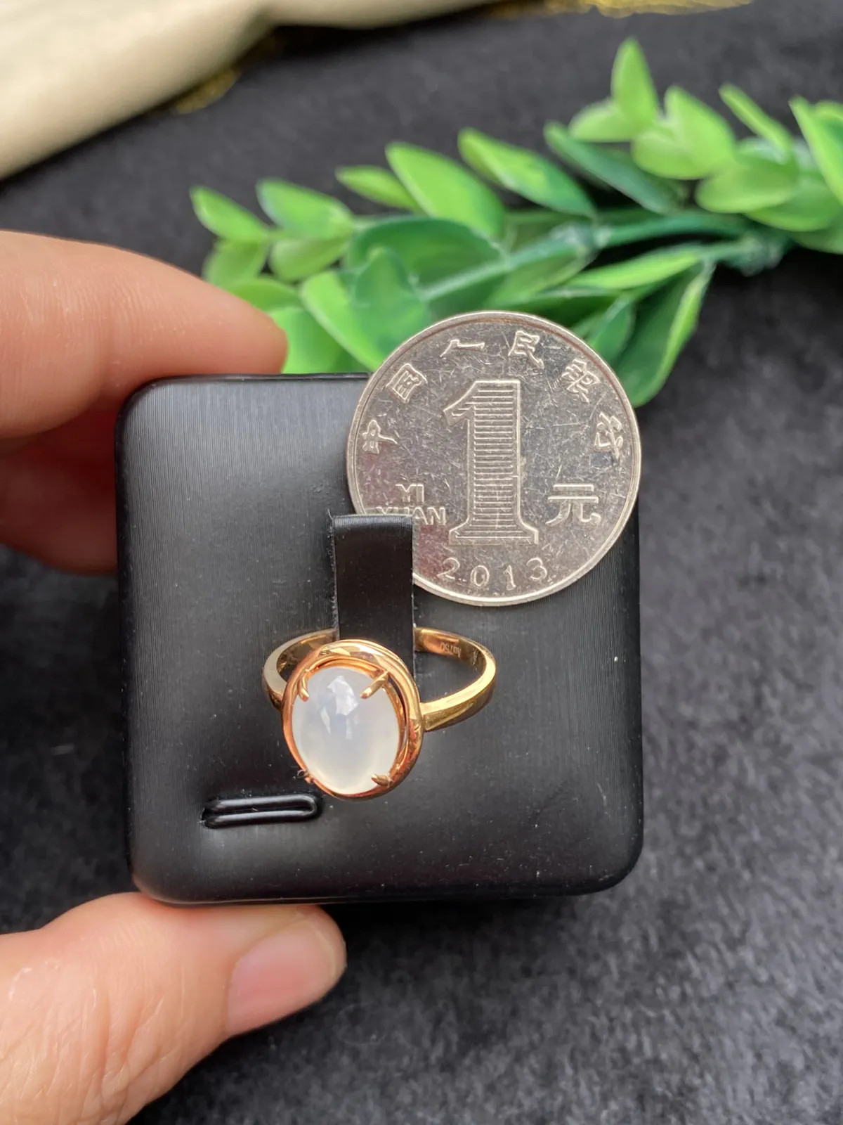 推荐【14#冰蛋戒指】AU750，起光，细腻，无纹裂，品相佳，性价比超高～圈口14