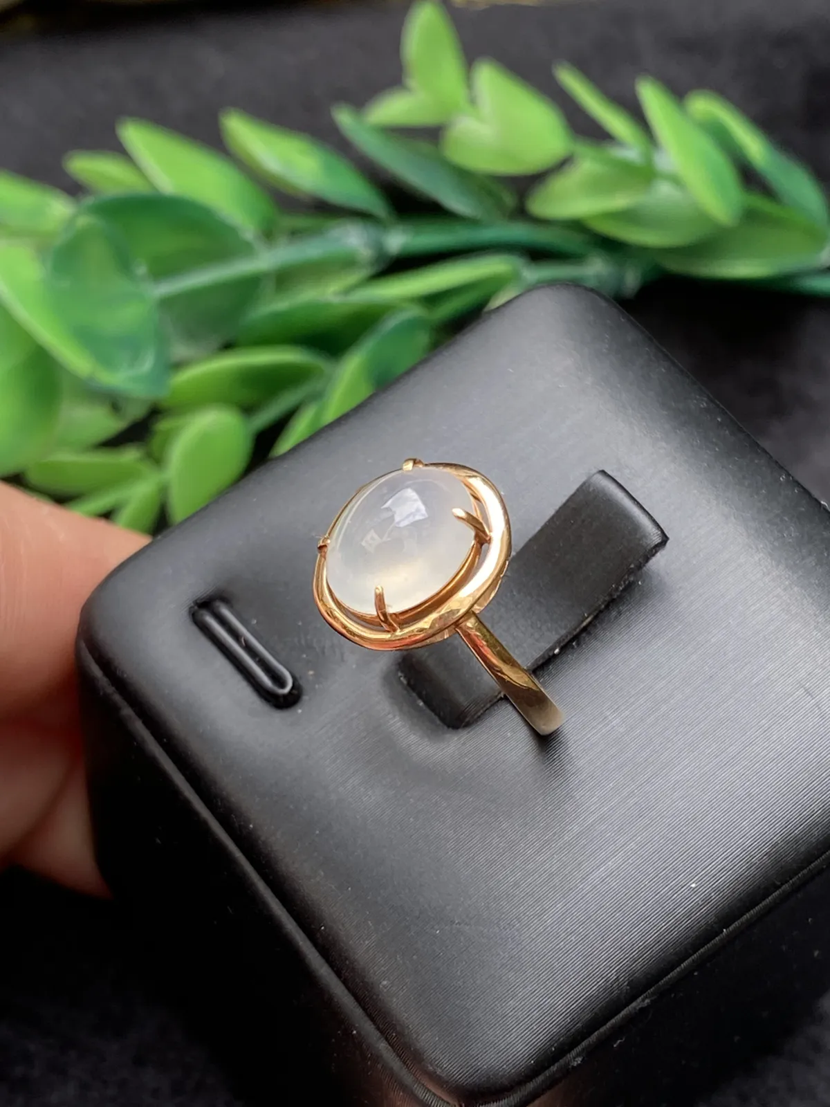 推荐【14#冰蛋戒指】AU750，起光，细腻，无纹裂，品相佳，性价比超高～圈口14