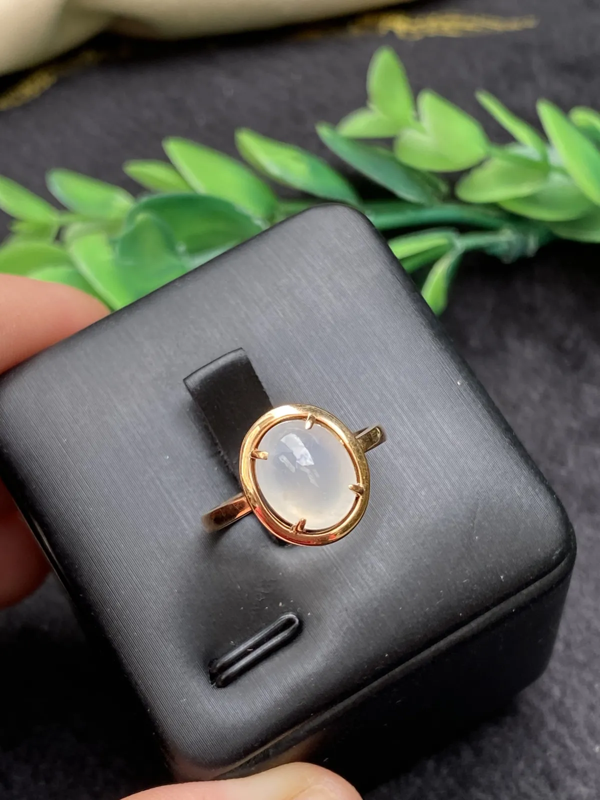 推荐【14#冰蛋戒指】AU750，起光，细腻，无纹裂，品相佳，性价比超高～圈口14